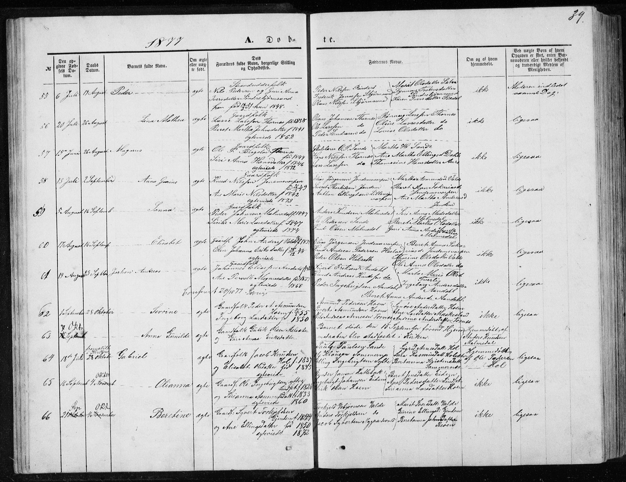 Ministerialprotokoller, klokkerbøker og fødselsregistre - Møre og Romsdal, AV/SAT-A-1454/565/L0754: Parish register (copy) no. 565C03, 1870-1896, p. 39