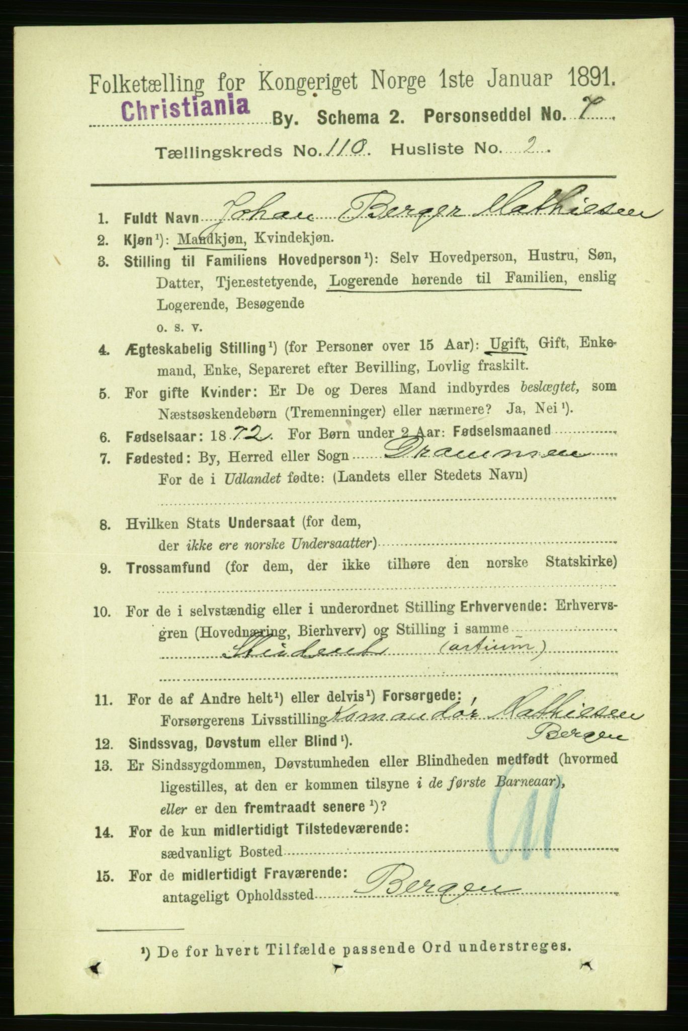 RA, 1891 census for 0301 Kristiania, 1891, p. 57130