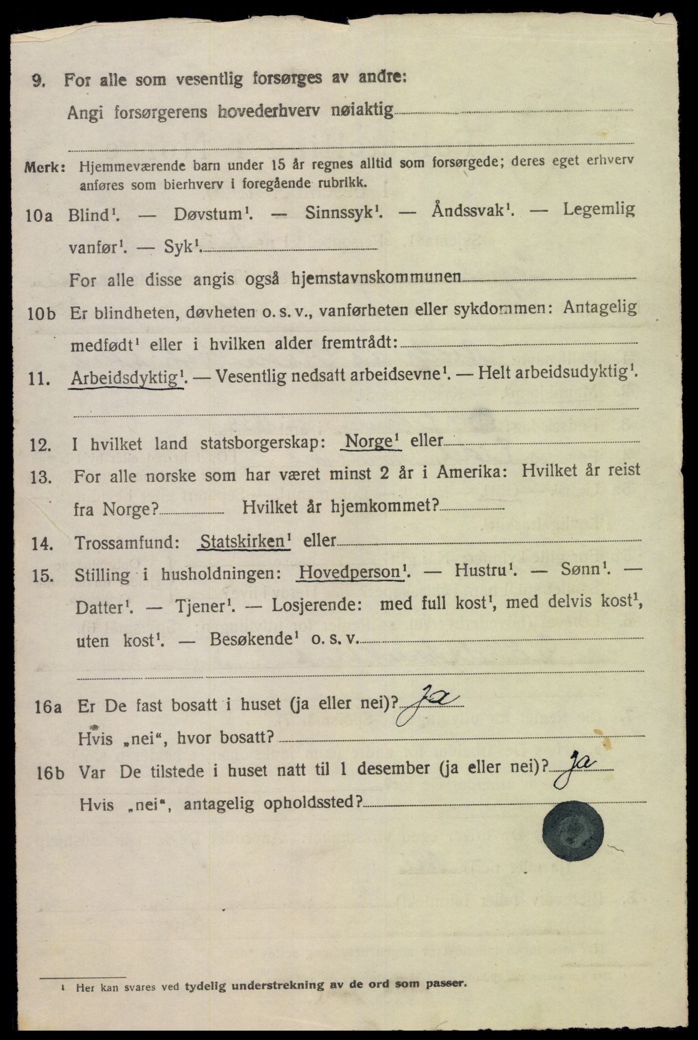 SAK, 1920 census for Søgne, 1920, p. 5926