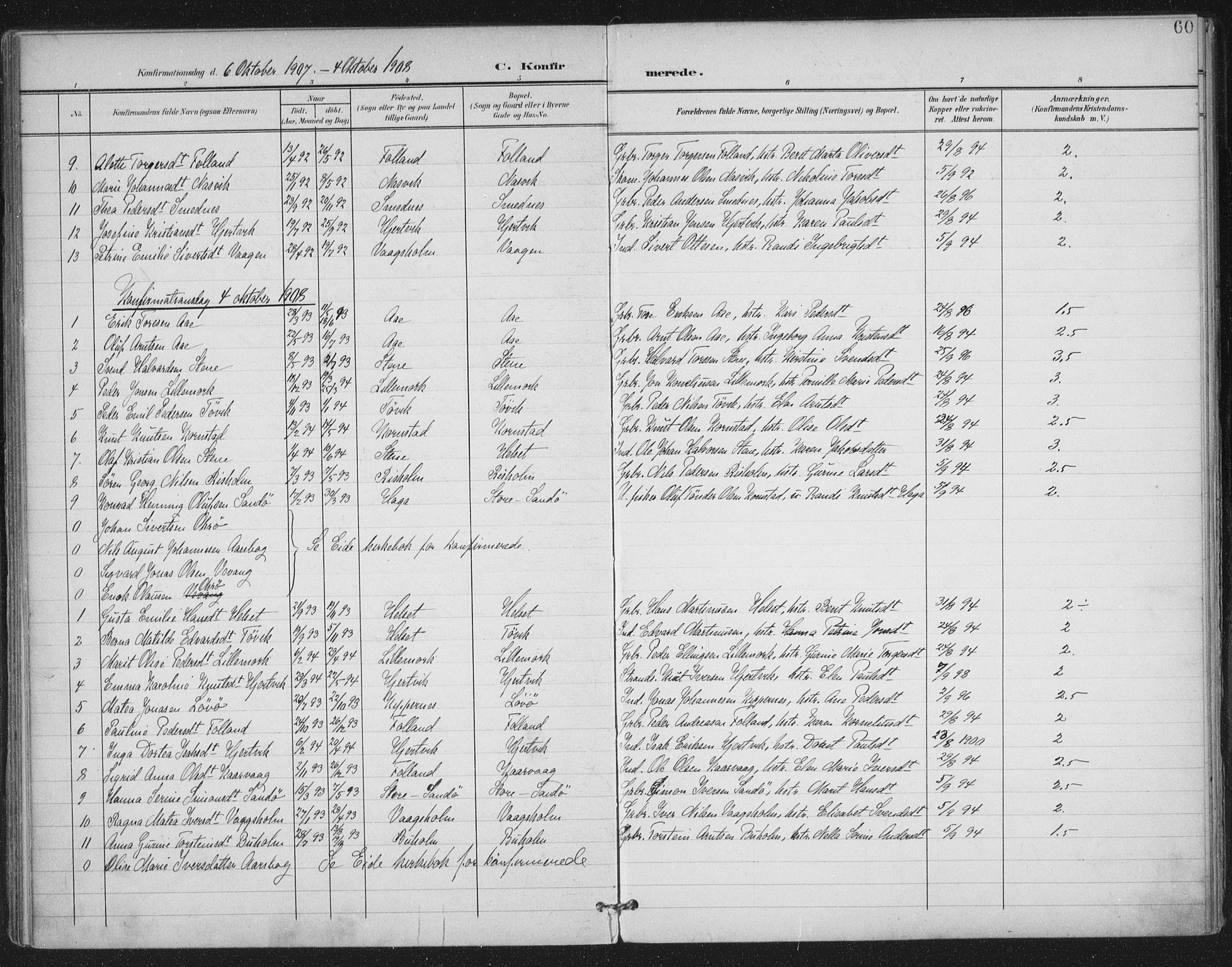 Ministerialprotokoller, klokkerbøker og fødselsregistre - Møre og Romsdal, AV/SAT-A-1454/570/L0833: Parish register (official) no. 570A07, 1901-1914, p. 60