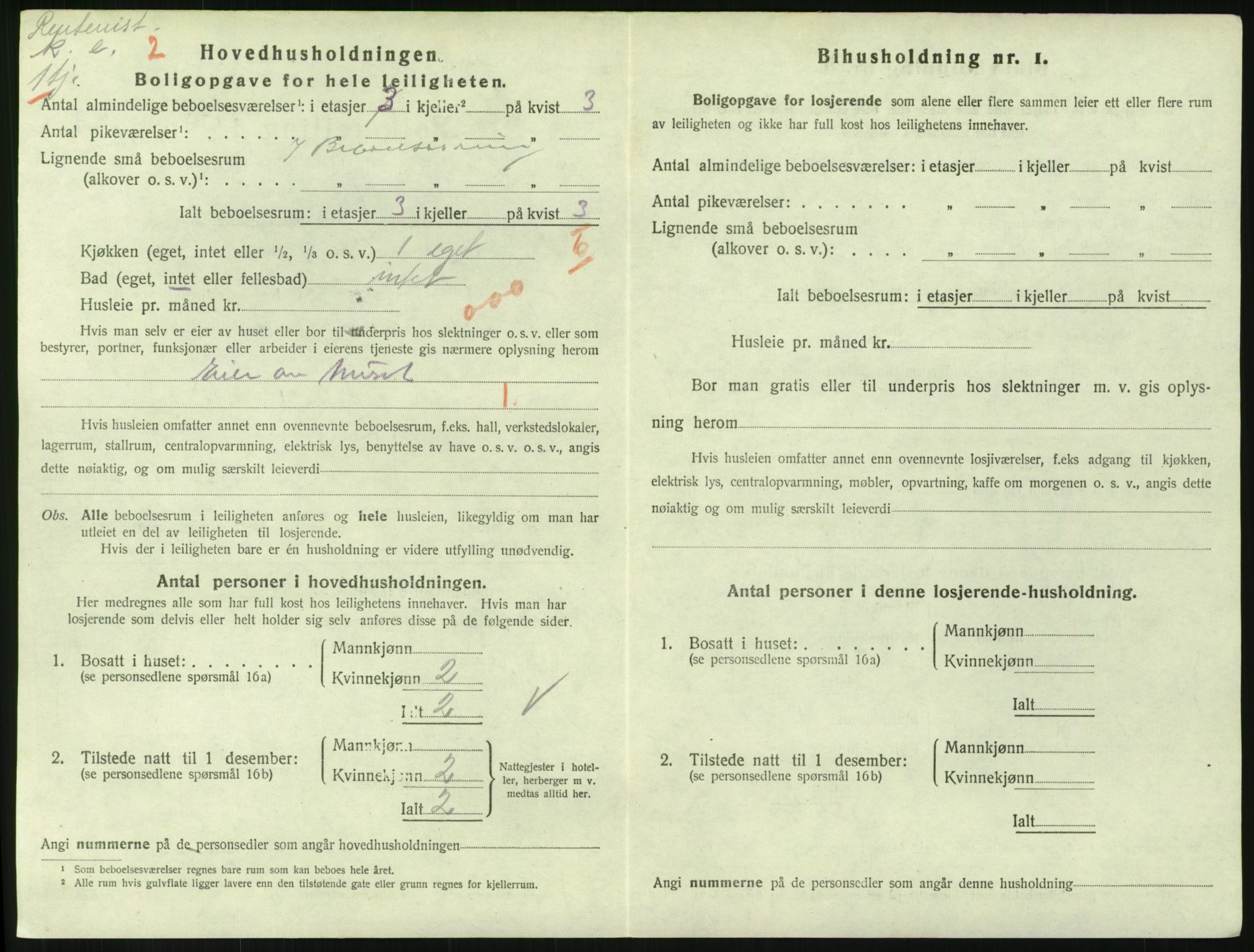 SAH, 1920 census for Lillehammer, 1920, p. 1909