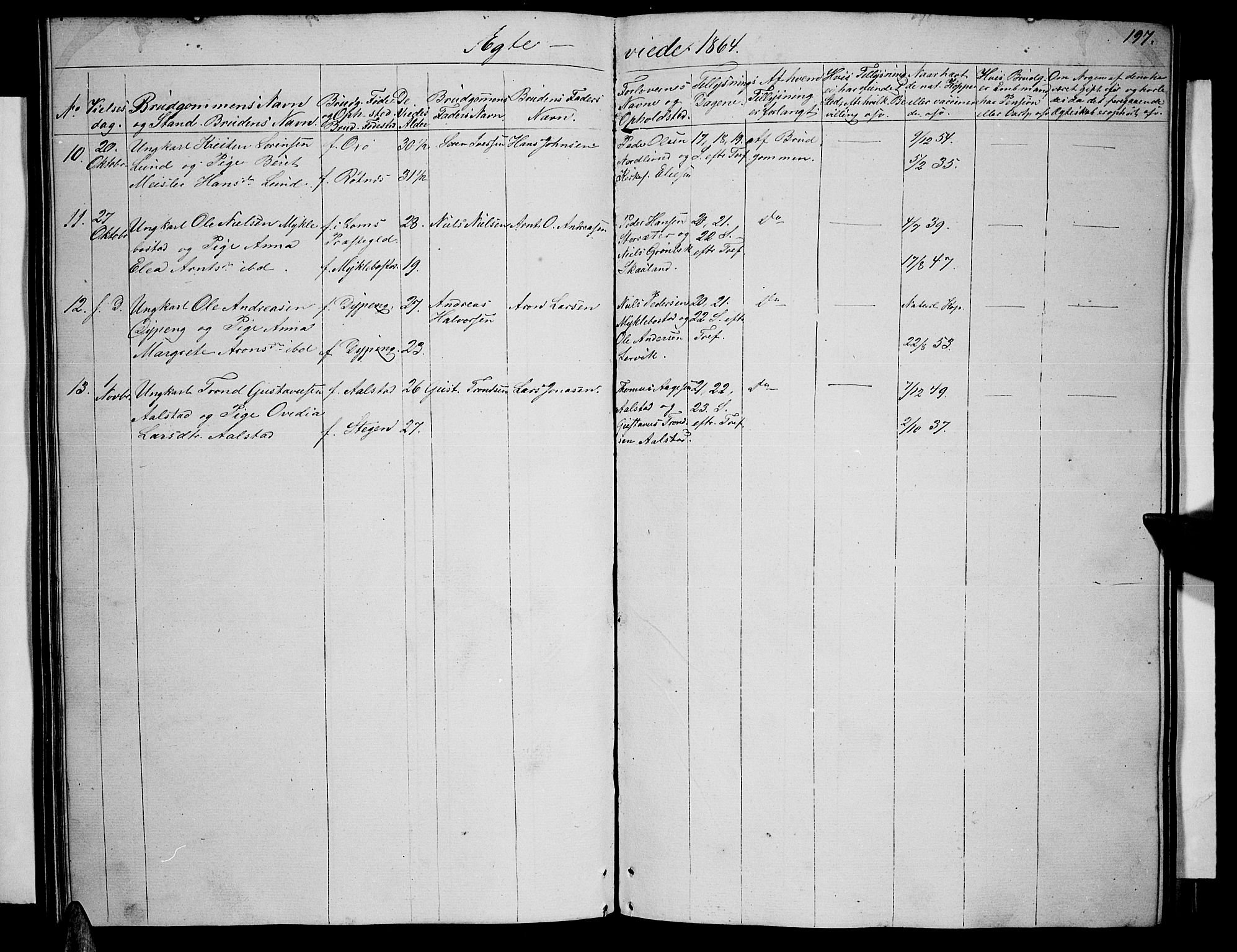 Ministerialprotokoller, klokkerbøker og fødselsregistre - Nordland, AV/SAT-A-1459/855/L0814: Parish register (copy) no. 855C03, 1851-1864, p. 197