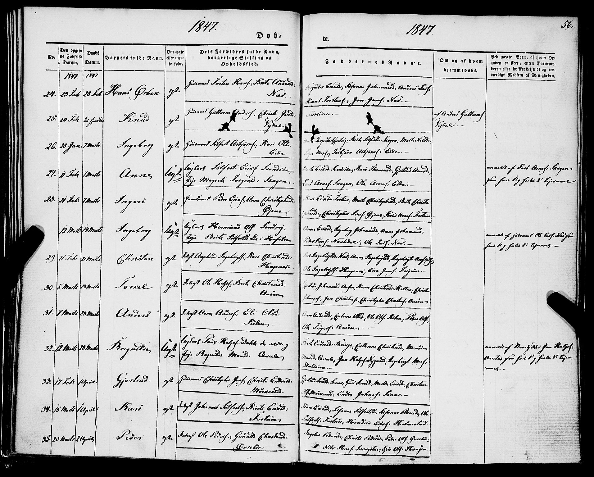 Luster sokneprestembete, SAB/A-81101/H/Haa/Haaa/L0006: Parish register (official) no. A 6, 1840-1848, p. 56