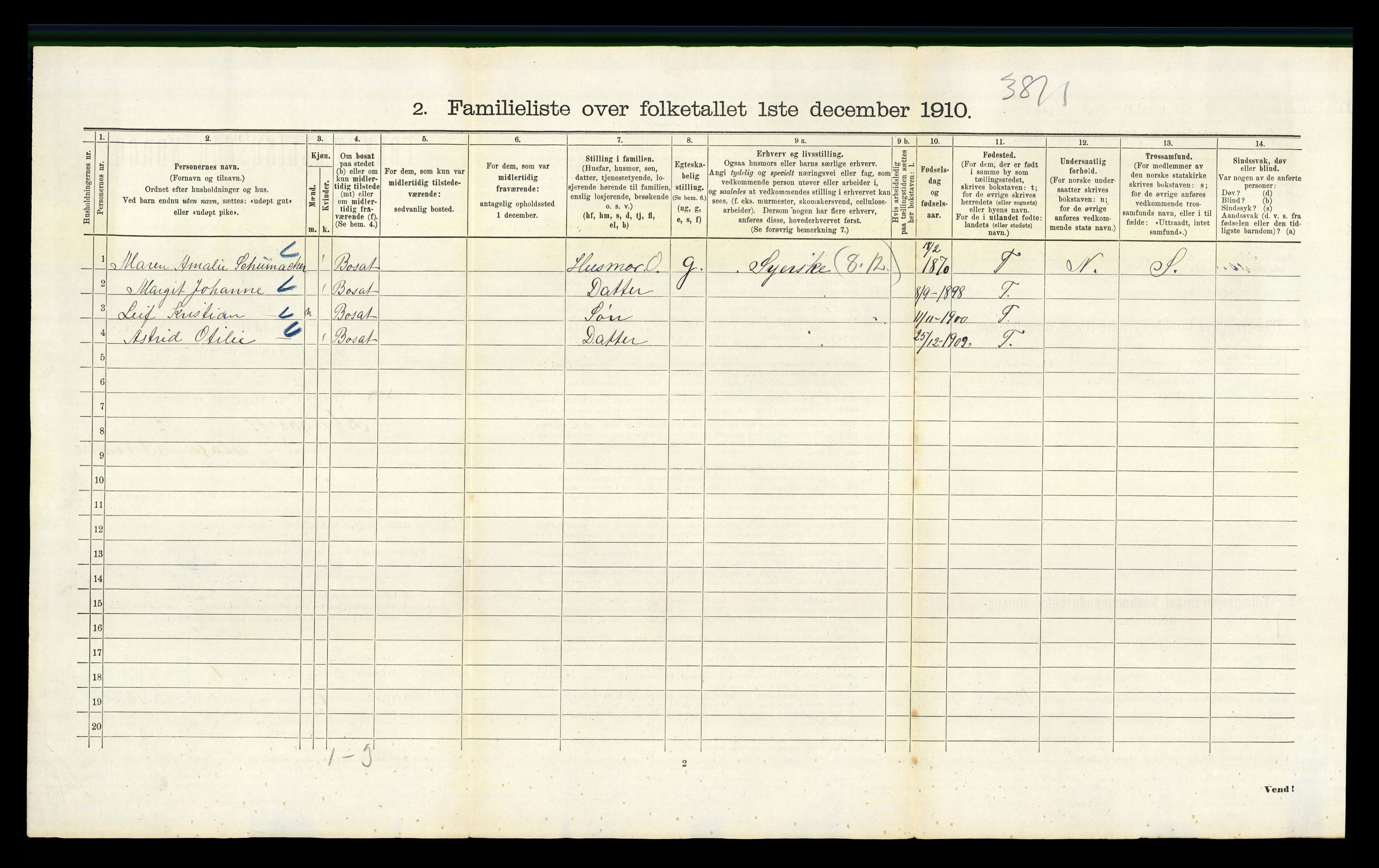 RA, 1910 census for Kristiania, 1910, p. 2094