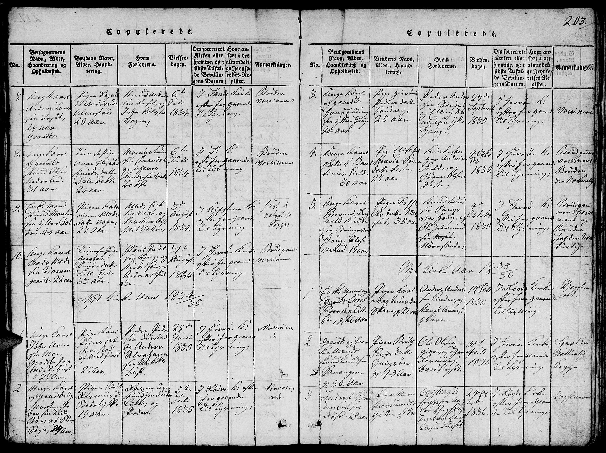 Ministerialprotokoller, klokkerbøker og fødselsregistre - Møre og Romsdal, SAT/A-1454/503/L0046: Parish register (copy) no. 503C01, 1816-1842, p. 203