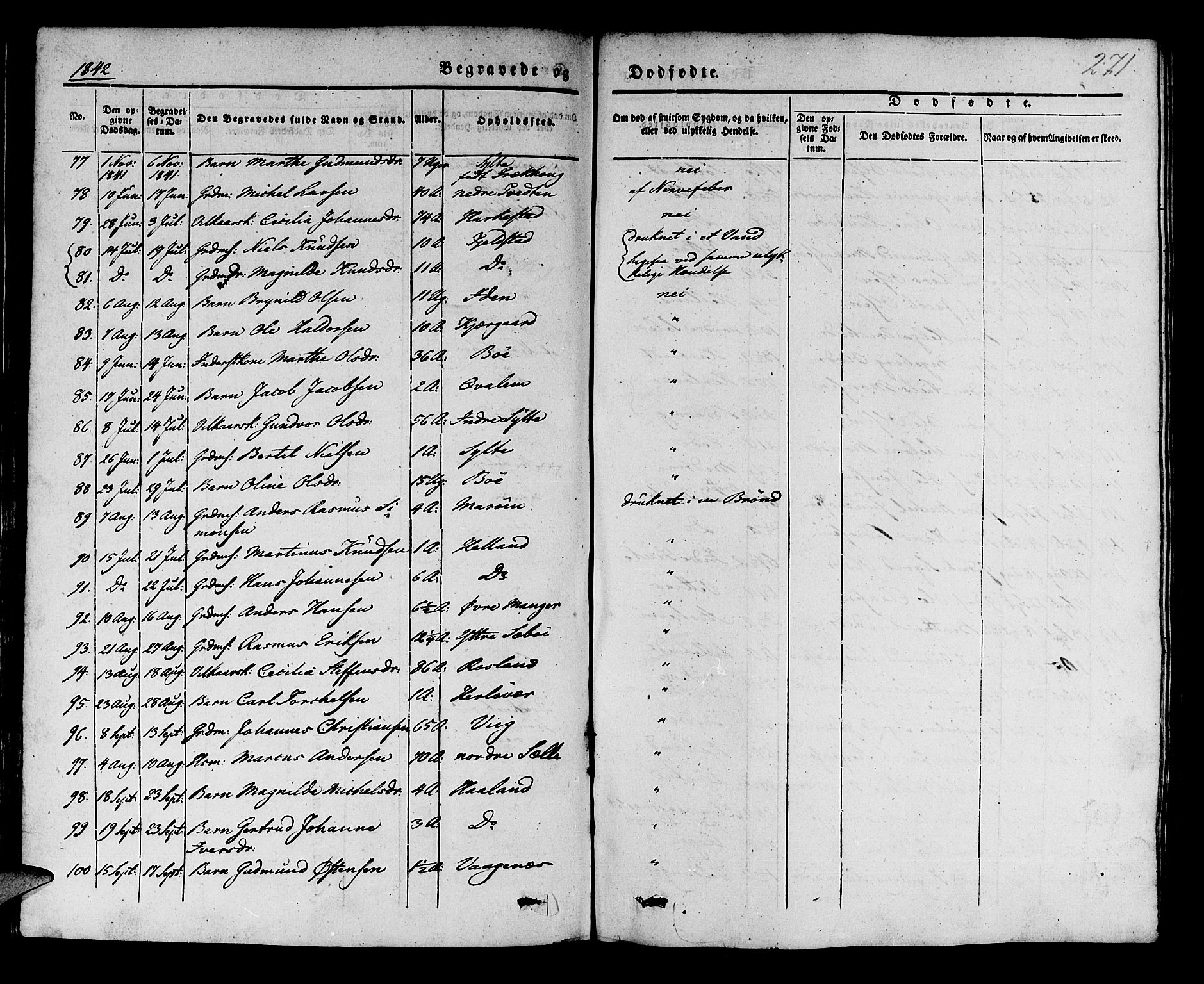 Manger sokneprestembete, AV/SAB-A-76801/H/Haa: Parish register (official) no. A 5, 1839-1848, p. 271