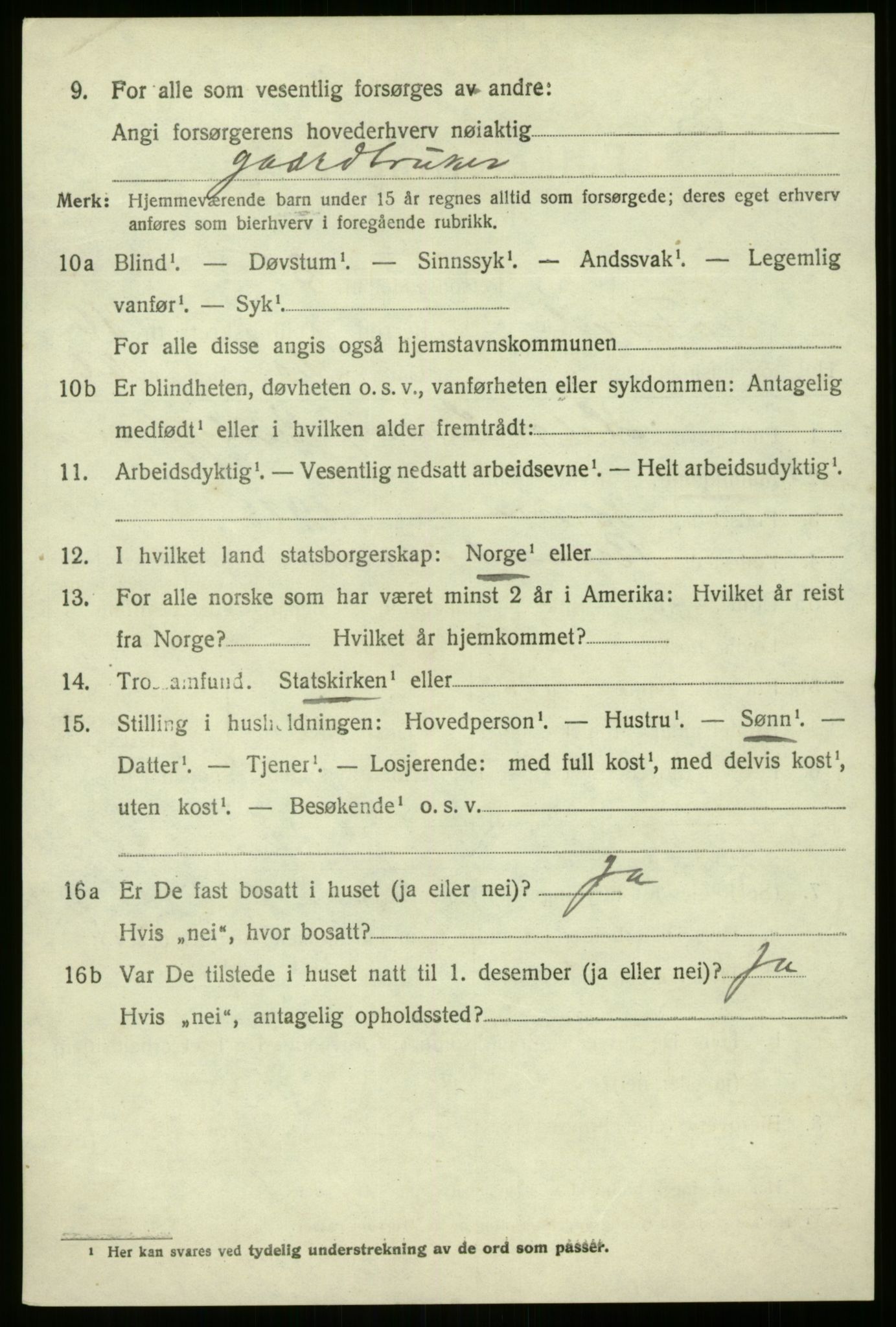 SAB, 1920 census for Førde, 1920, p. 5743