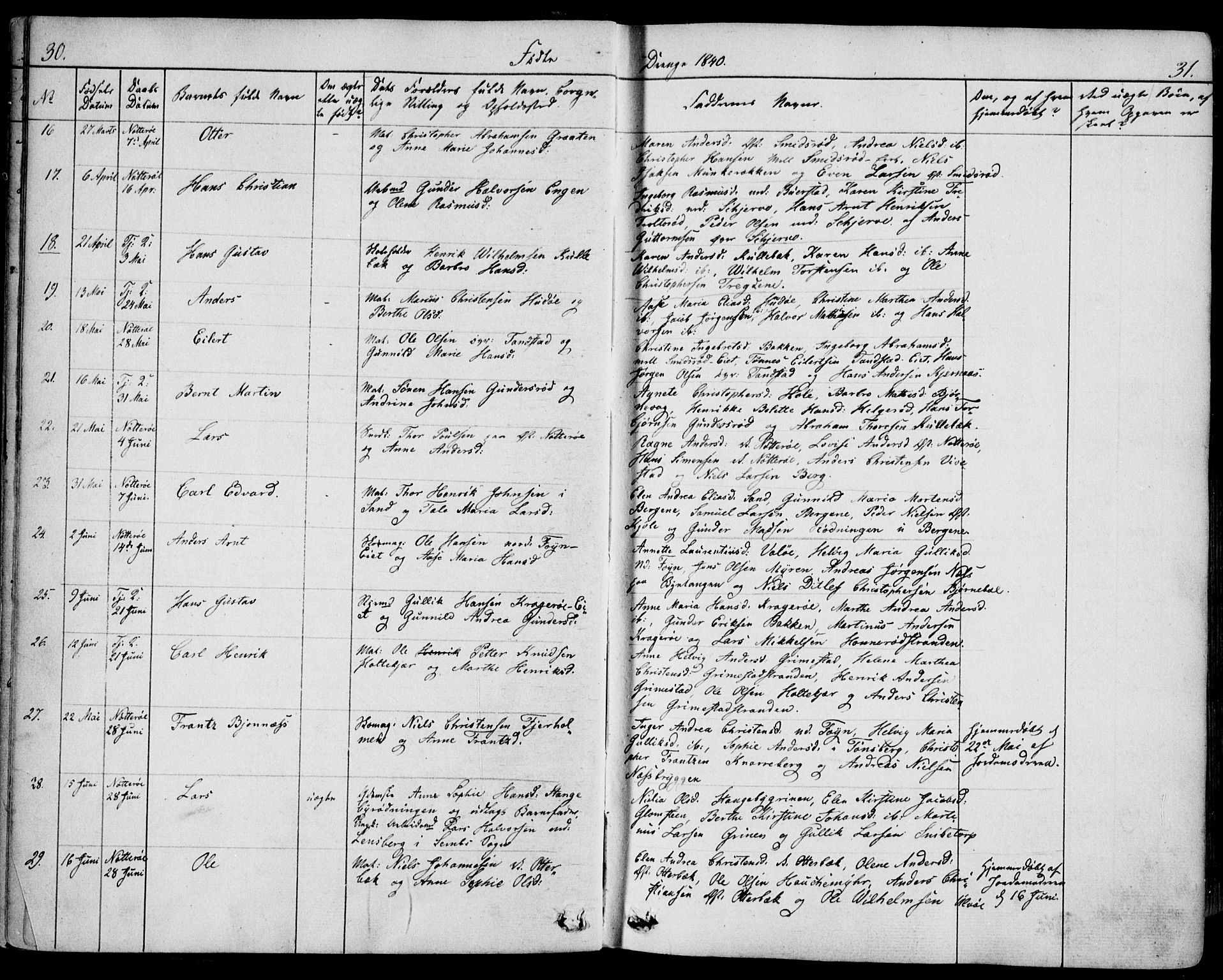 Nøtterøy kirkebøker, AV/SAKO-A-354/F/Fa/L0005: Parish register (official) no. I 5, 1839-1852, p. 30-31