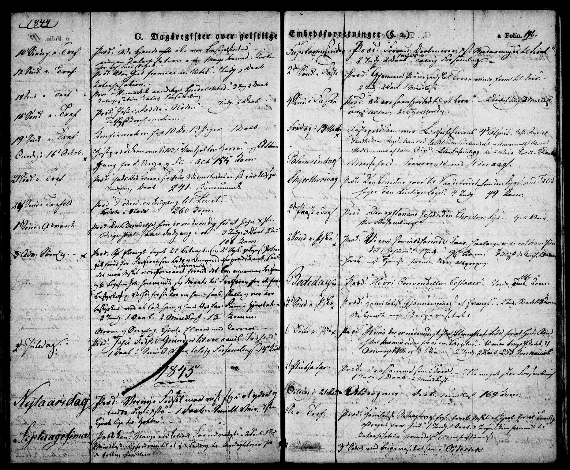 Birkenes sokneprestkontor, SAK/1111-0004/F/Fa/L0001: Parish register (official) no. A 1, 1829-1849, p. 196