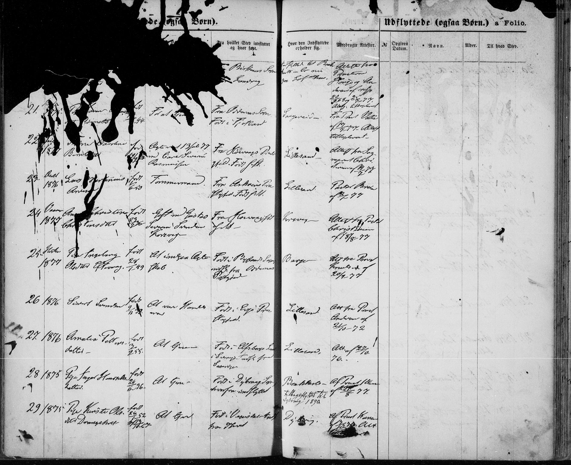 Vestre Moland sokneprestkontor, AV/SAK-1111-0046/F/Fa/Fab/L0008: Parish register (official) no. A 8, 1873-1883, p. 337