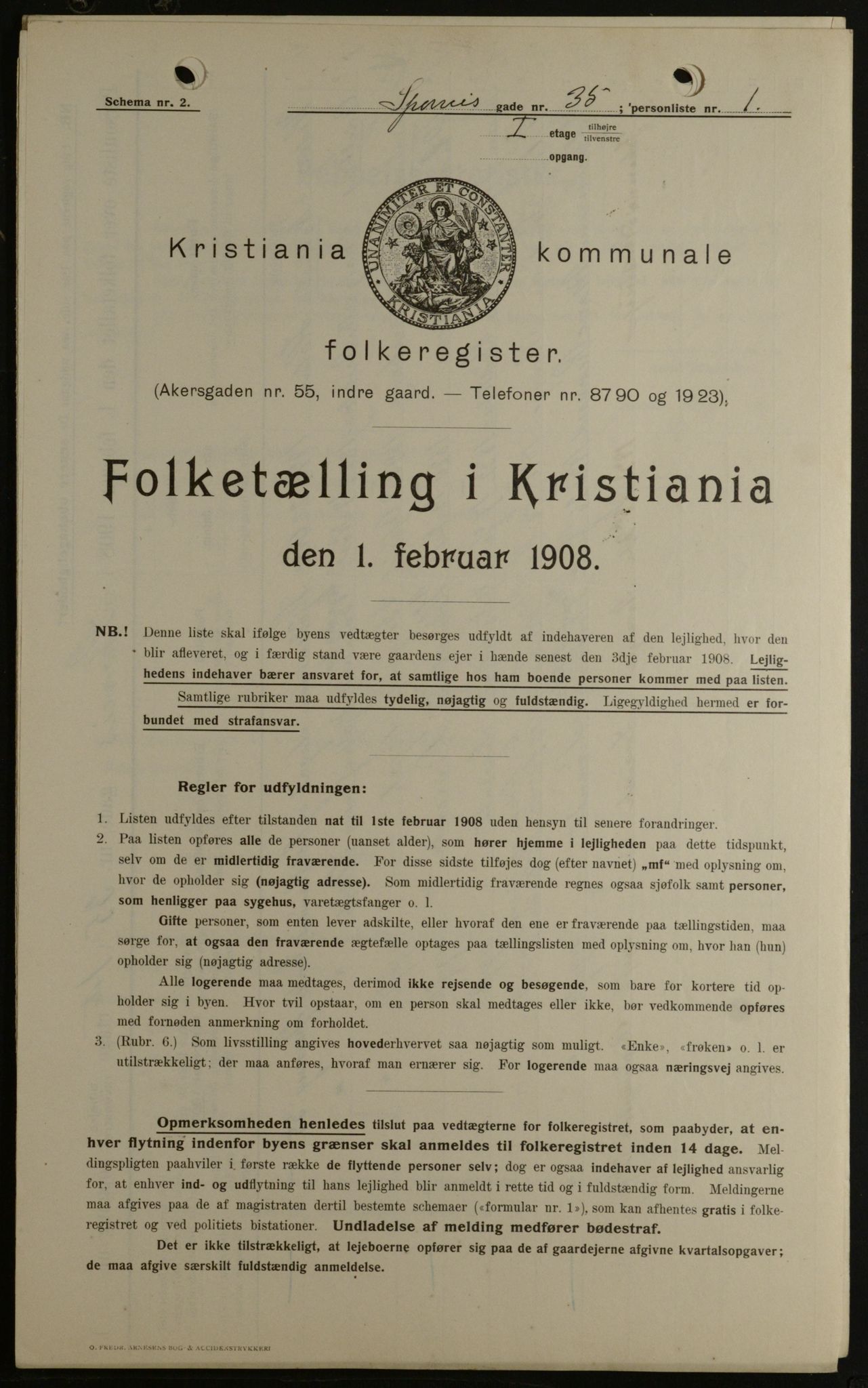 OBA, Municipal Census 1908 for Kristiania, 1908, p. 90551