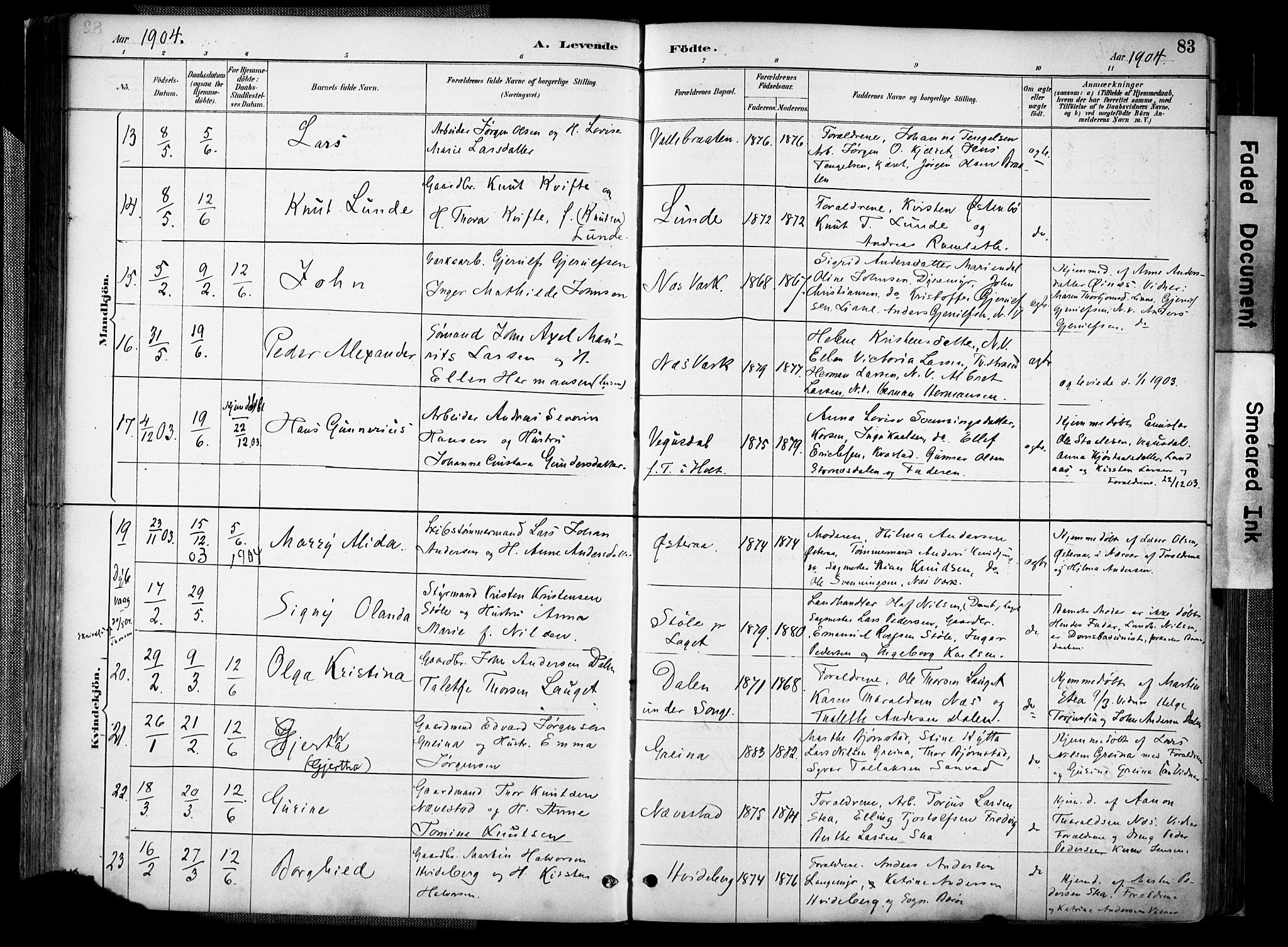 Holt sokneprestkontor, AV/SAK-1111-0021/F/Fa/L0012: Parish register (official) no. A 12, 1885-1907, p. 83