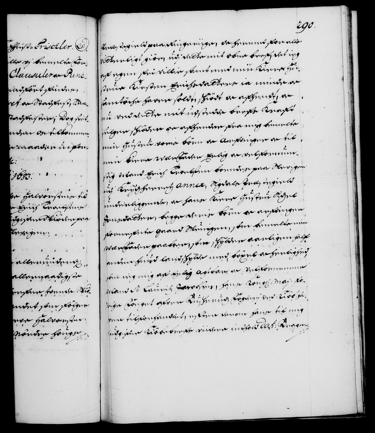 Danske Kanselli 1572-1799, AV/RA-EA-3023/F/Fc/Fca/Fcaa/L0013: Norske registre (mikrofilm), 1681-1684, p. 290a