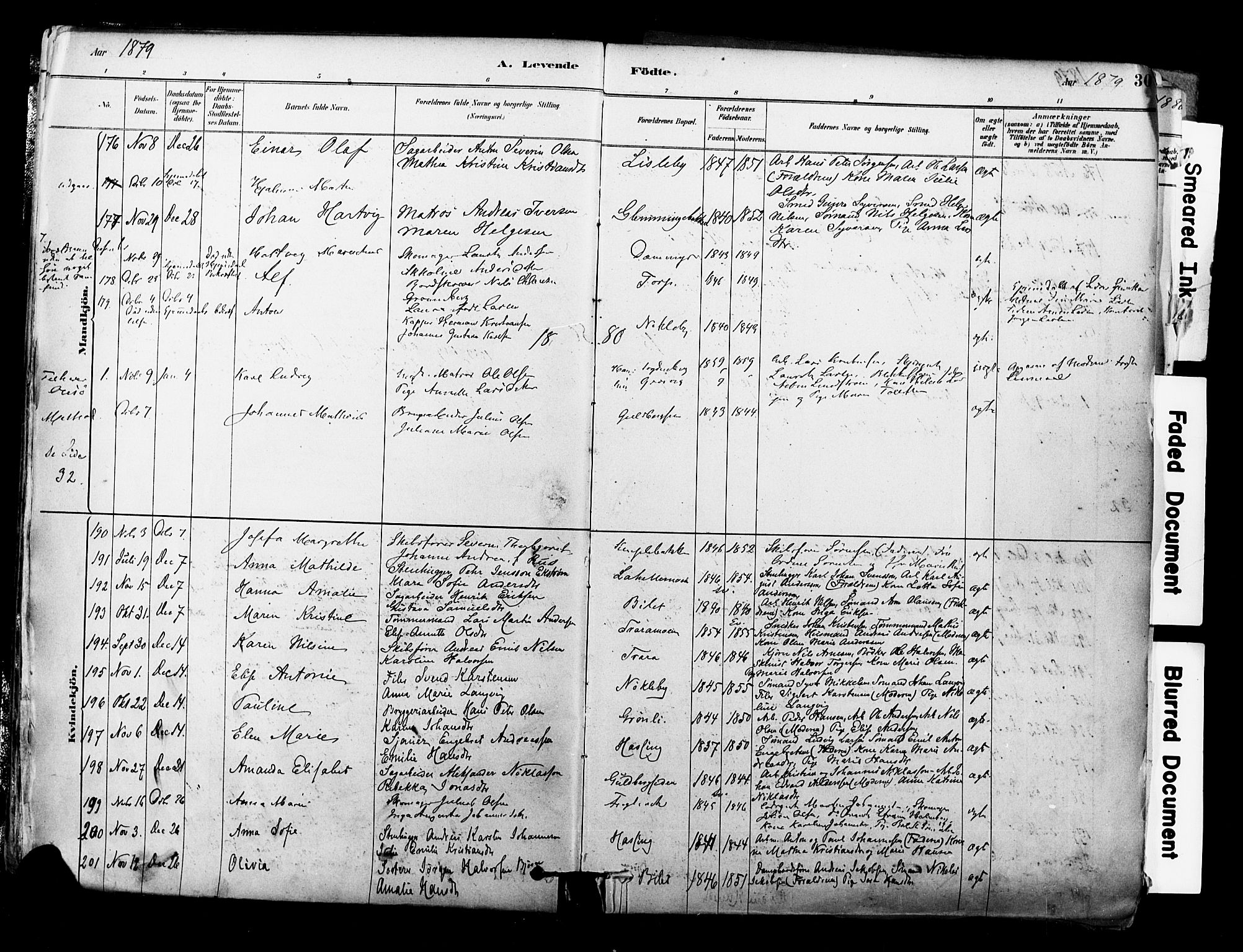 Glemmen prestekontor Kirkebøker, SAO/A-10908/F/Fa/L0011: Parish register (official) no. 11, 1878-1917, p. 30