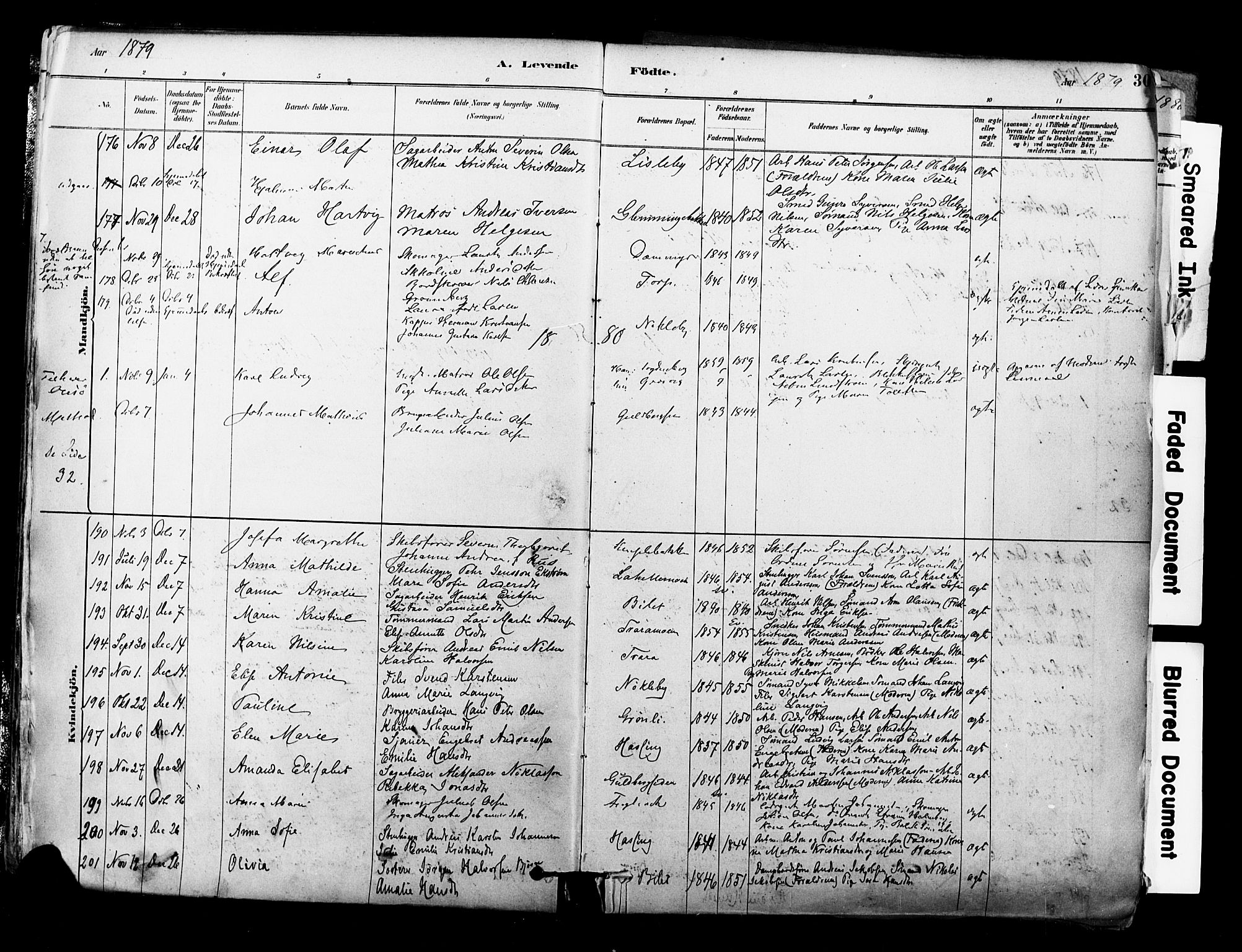 Glemmen prestekontor Kirkebøker, AV/SAO-A-10908/F/Fa/L0011: Parish register (official) no. 11, 1878-1917, p. 30