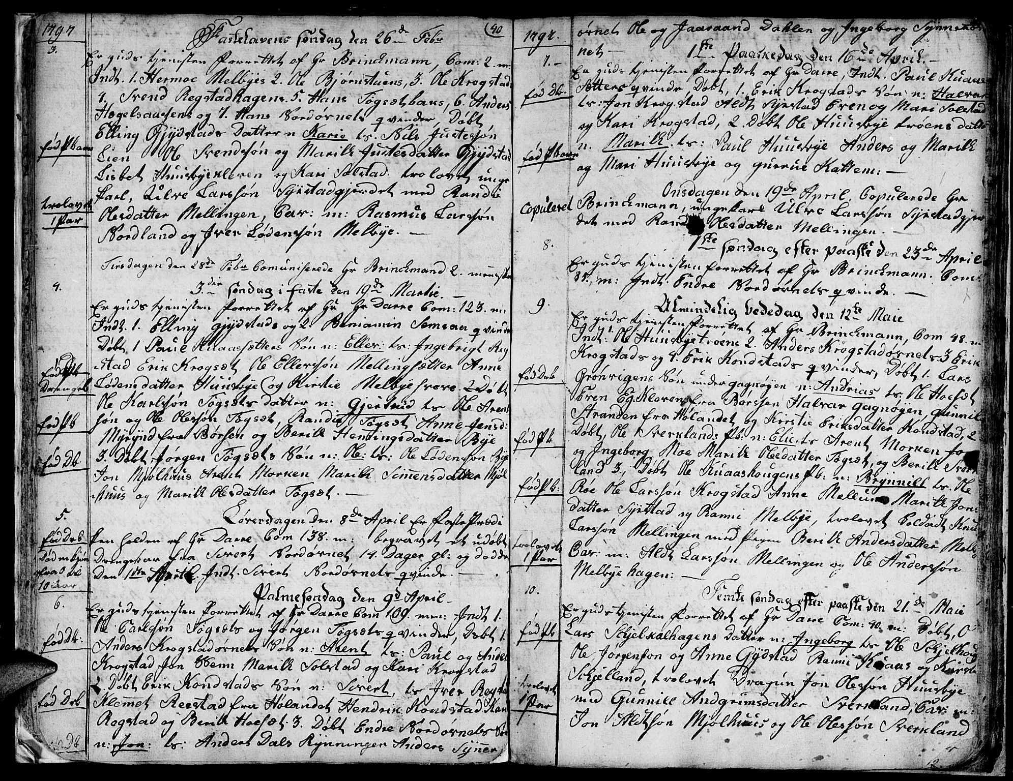 Ministerialprotokoller, klokkerbøker og fødselsregistre - Sør-Trøndelag, AV/SAT-A-1456/667/L0794: Parish register (official) no. 667A02, 1791-1816, p. 40-41