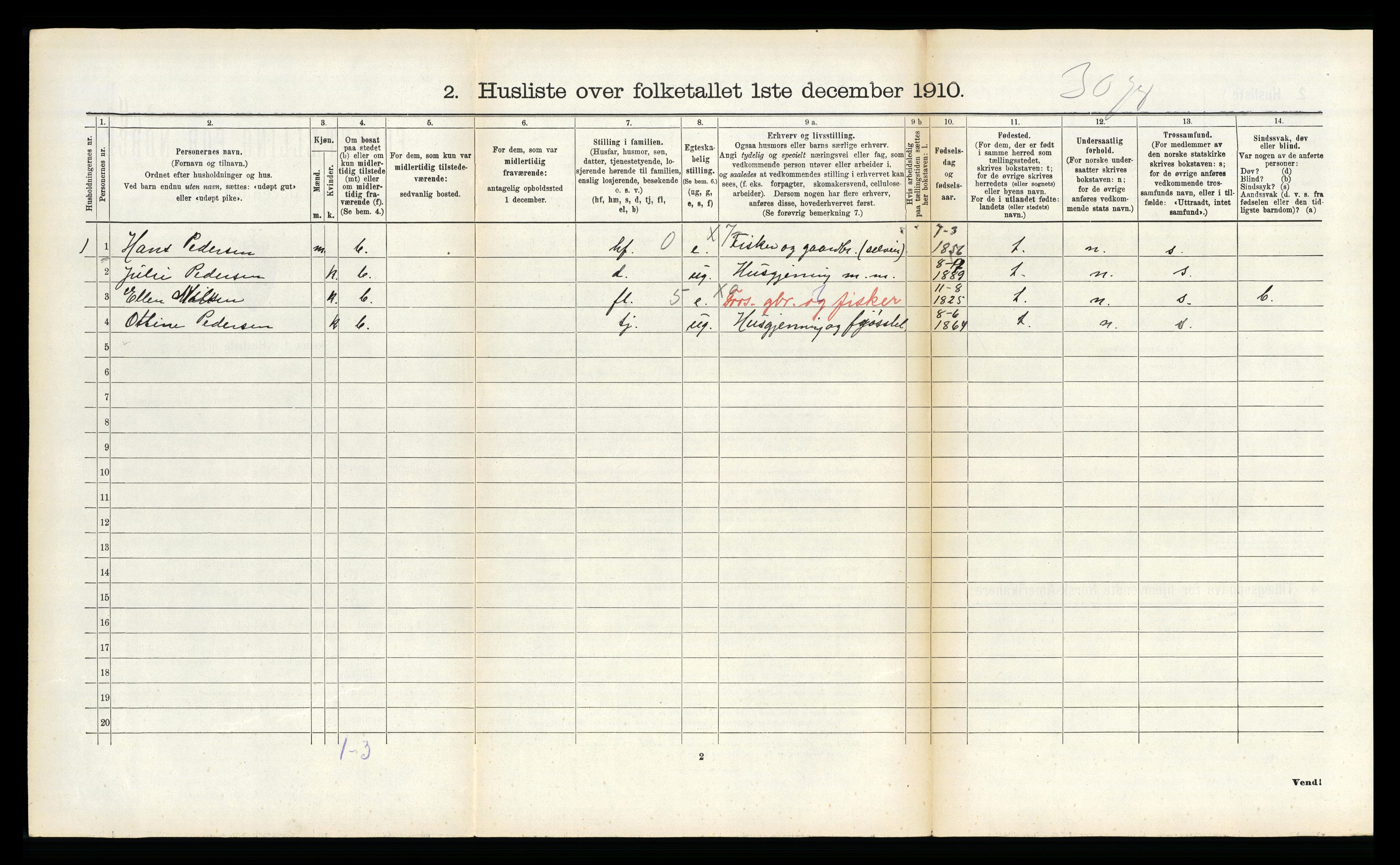 RA, 1910 census for Dverberg, 1910, p. 635