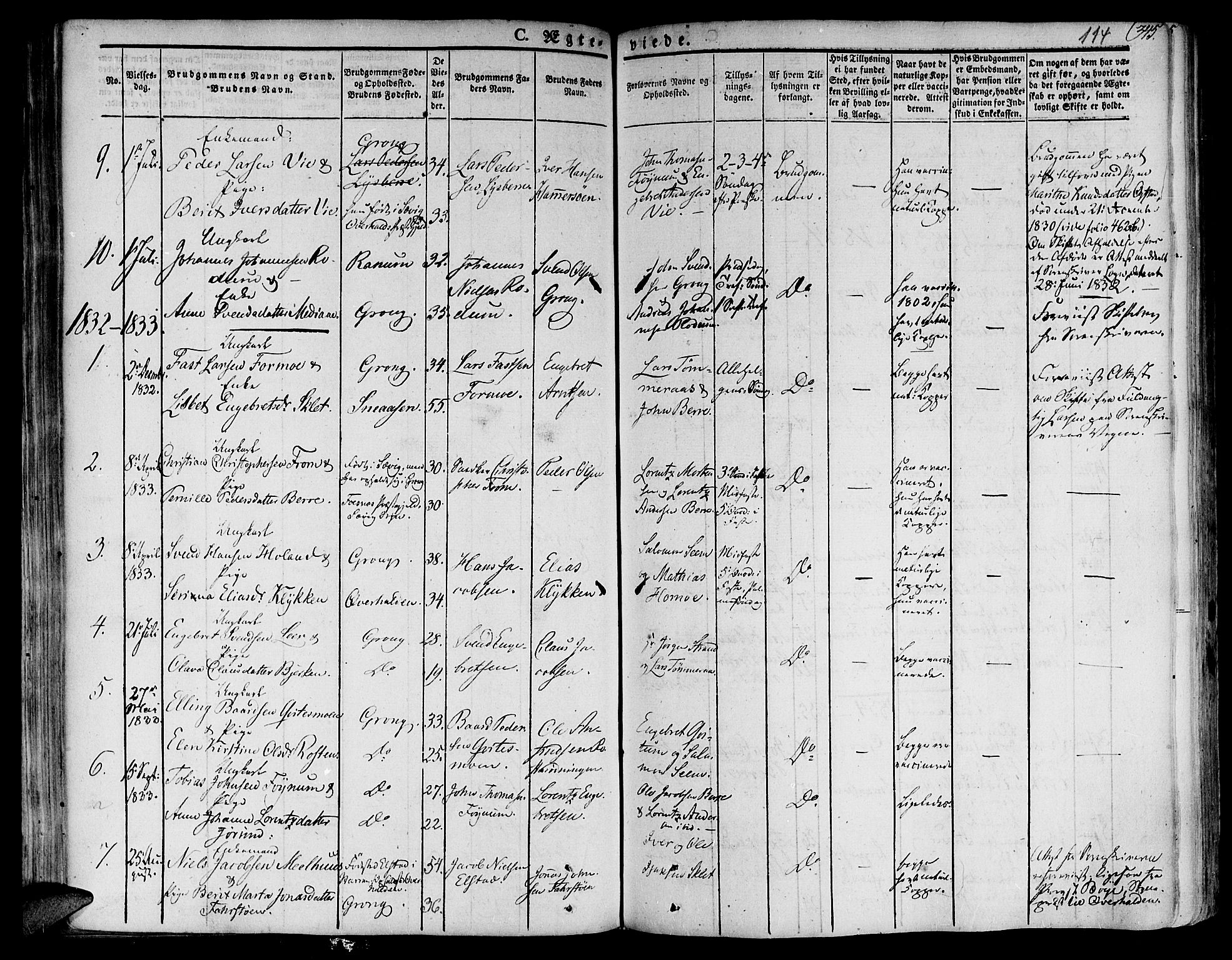 Ministerialprotokoller, klokkerbøker og fødselsregistre - Nord-Trøndelag, AV/SAT-A-1458/758/L0510: Parish register (official) no. 758A01 /1, 1821-1841, p. 114