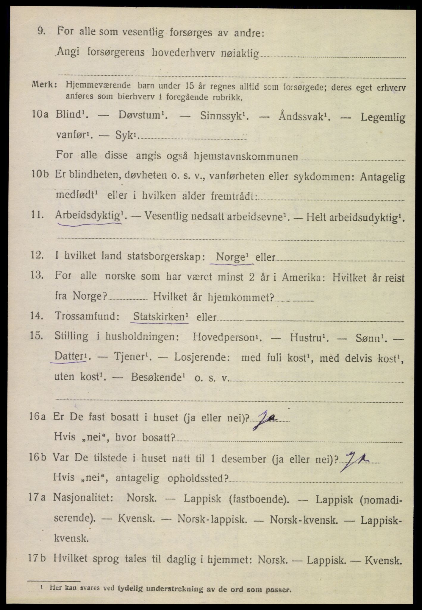 SAT, 1920 census for Gildeskål, 1920, p. 3709