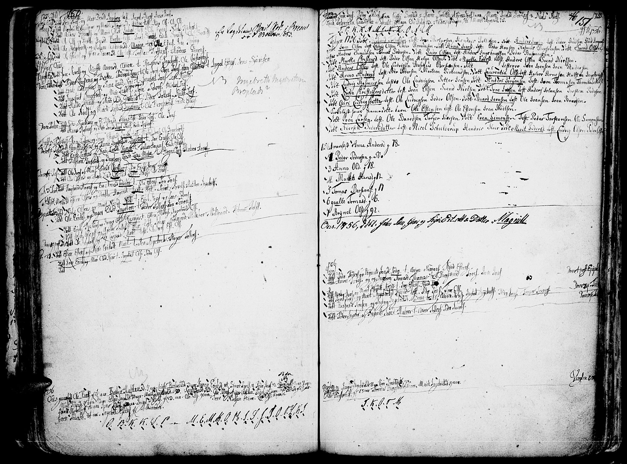 Tolga prestekontor, AV/SAH-PREST-062/K/L0001: Parish register (official) no. 1, 1733-1767, p. 150-151