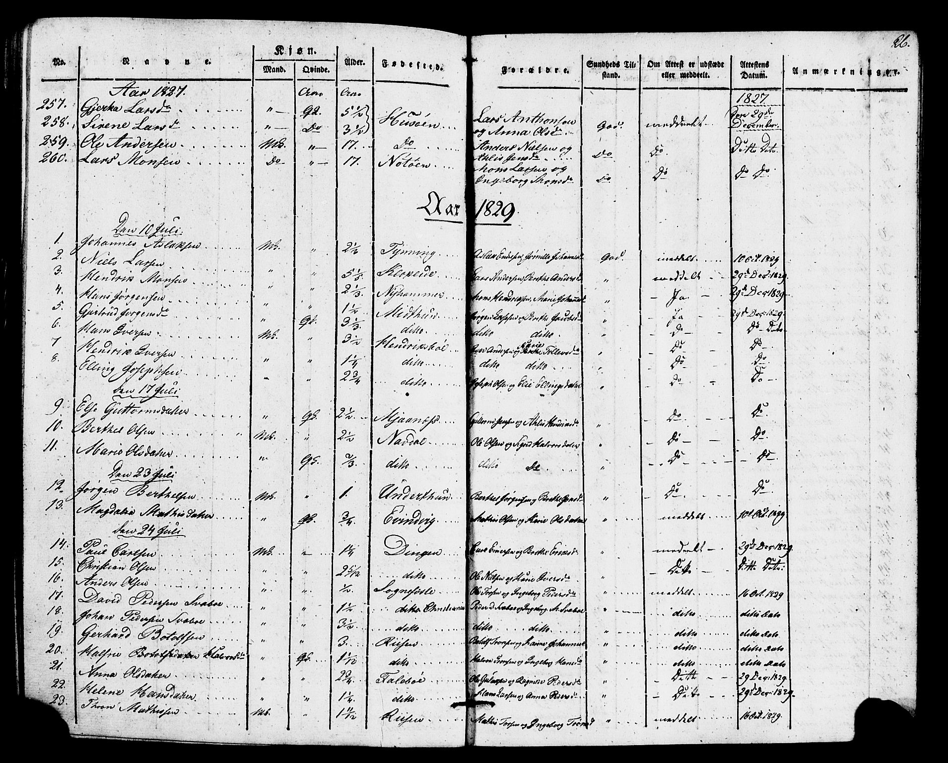 Gulen sokneprestembete, SAB/A-80201/H/Haa/Haaa/L0026: Parish register (official) no. A 26, 1826-1842, p. 26