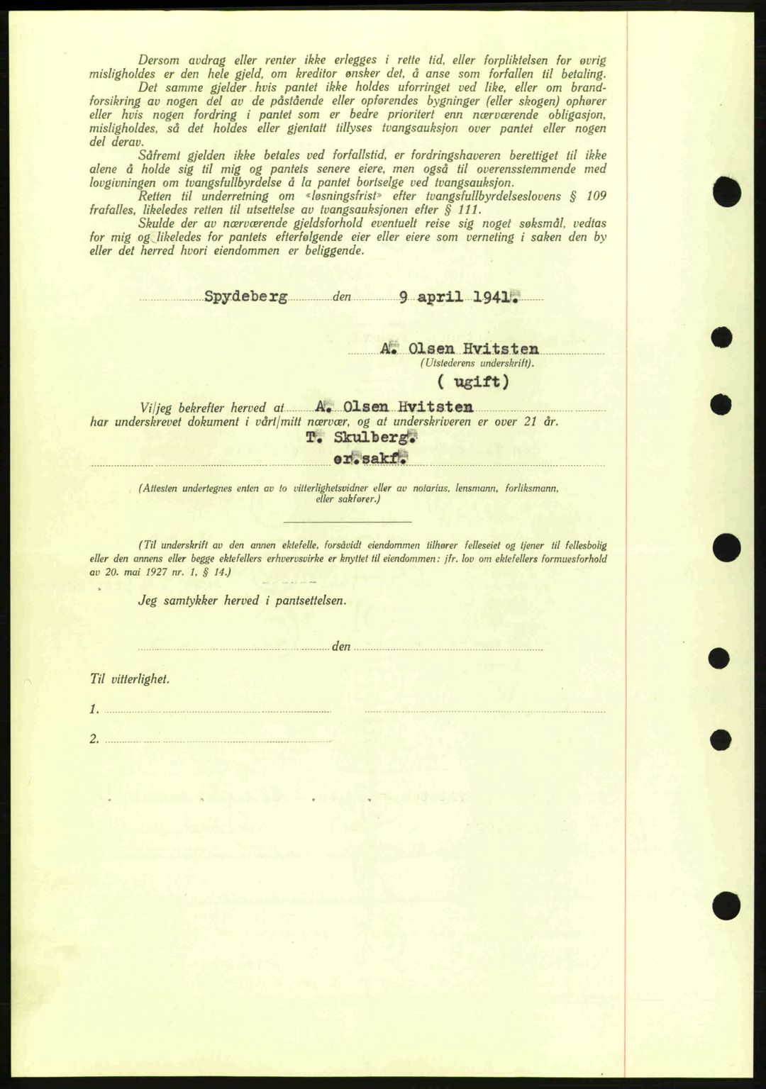 Moss sorenskriveri, AV/SAO-A-10168: Mortgage book no. B10, 1940-1941, Diary no: : 640/1941