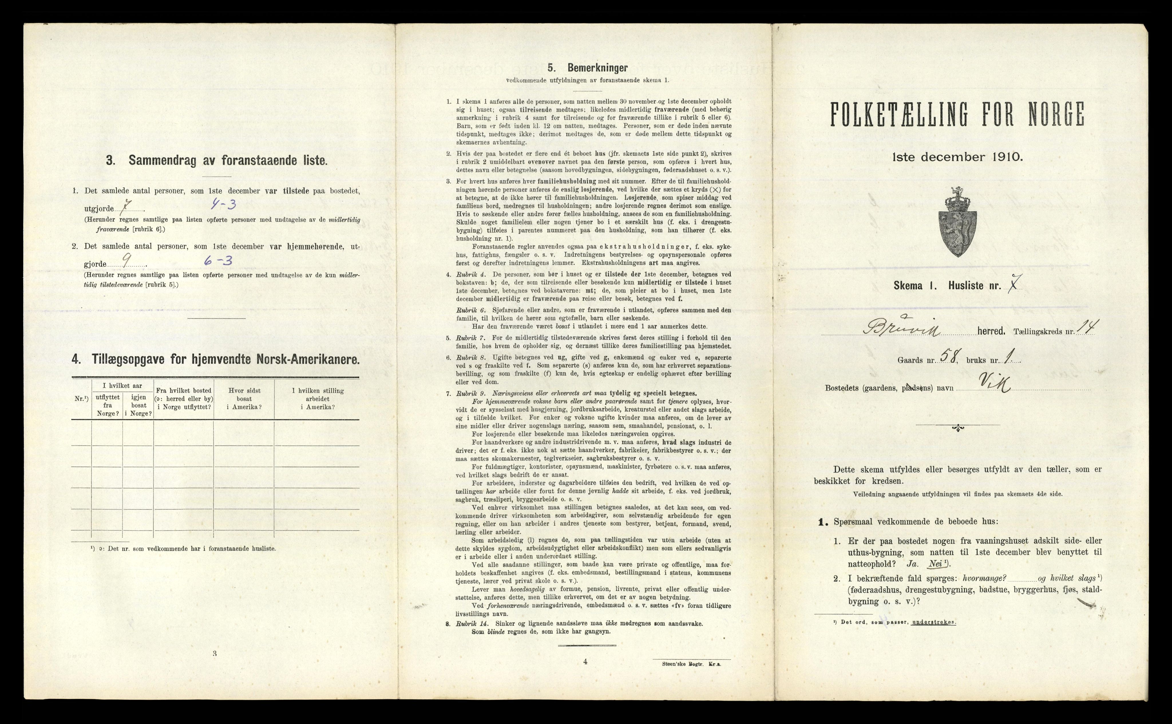 RA, 1910 census for Bruvik, 1910, p. 904