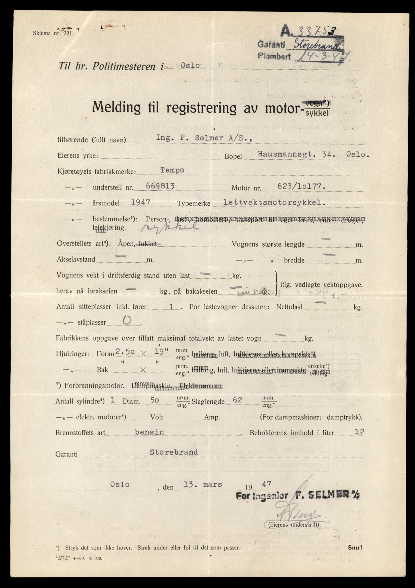 Møre og Romsdal vegkontor - Ålesund trafikkstasjon, SAT/A-4099/F/Fe/L0039: Registreringskort for kjøretøy T 13361 - T 13530, 1927-1998, p. 489