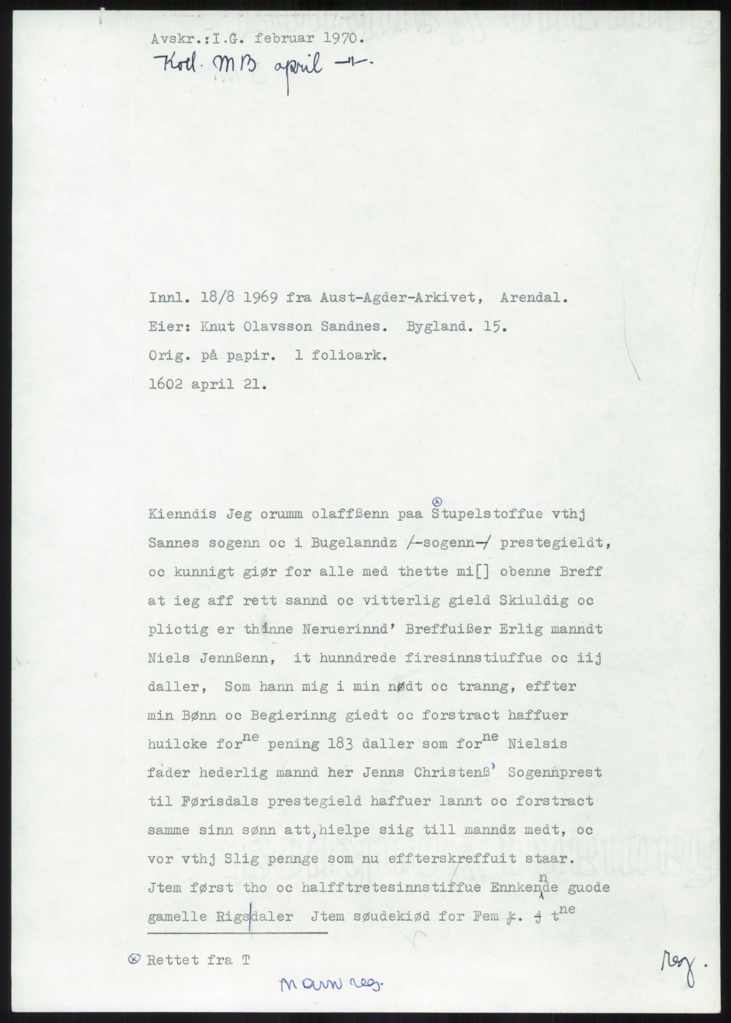 Samlinger til kildeutgivelse, Diplomavskriftsamlingen, RA/EA-4053/H/Ha, p. 1891