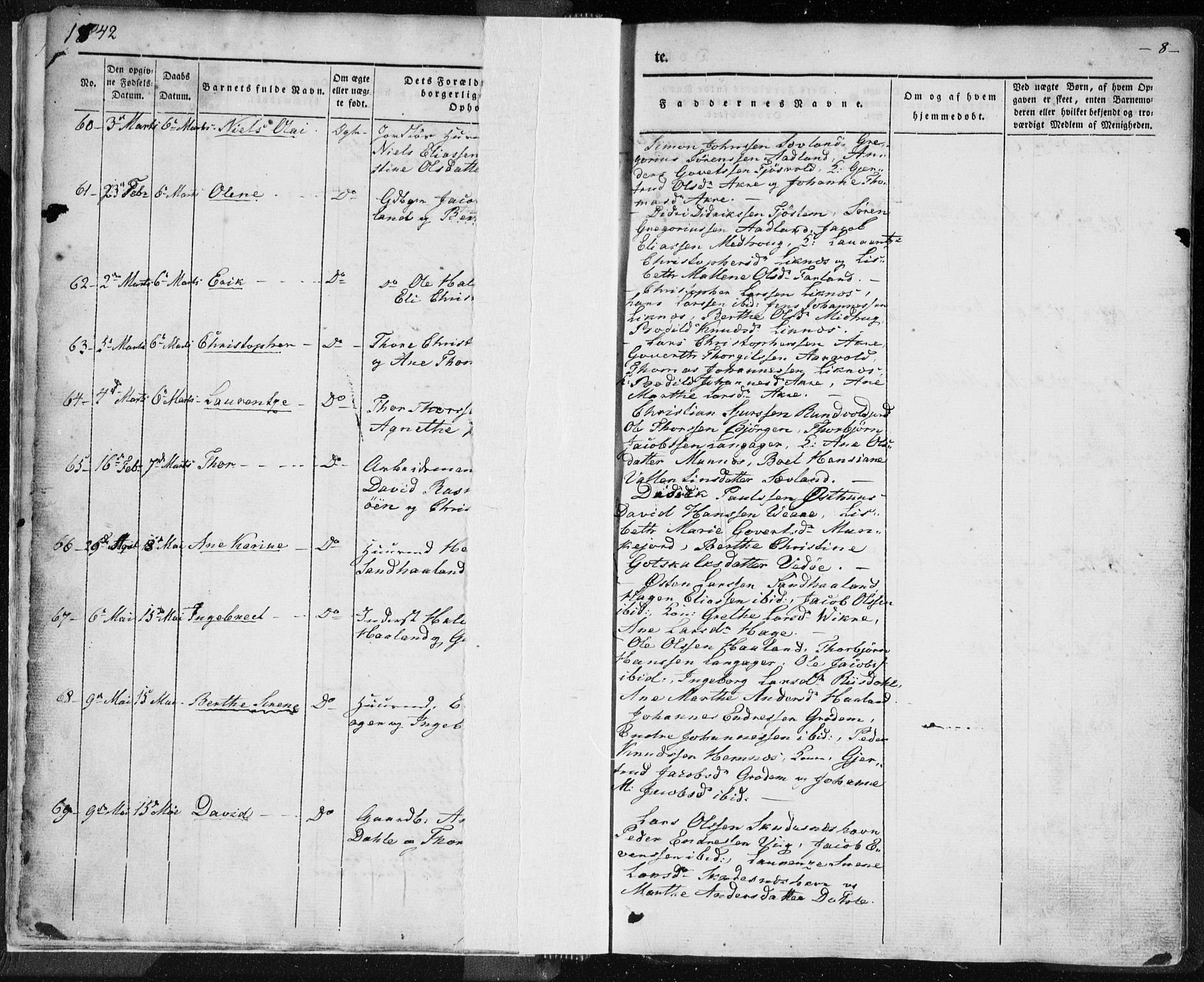 Skudenes sokneprestkontor, AV/SAST-A -101849/H/Ha/Haa/L0002: Parish register (official) no. A 2.1, 1841-1846, p. 8