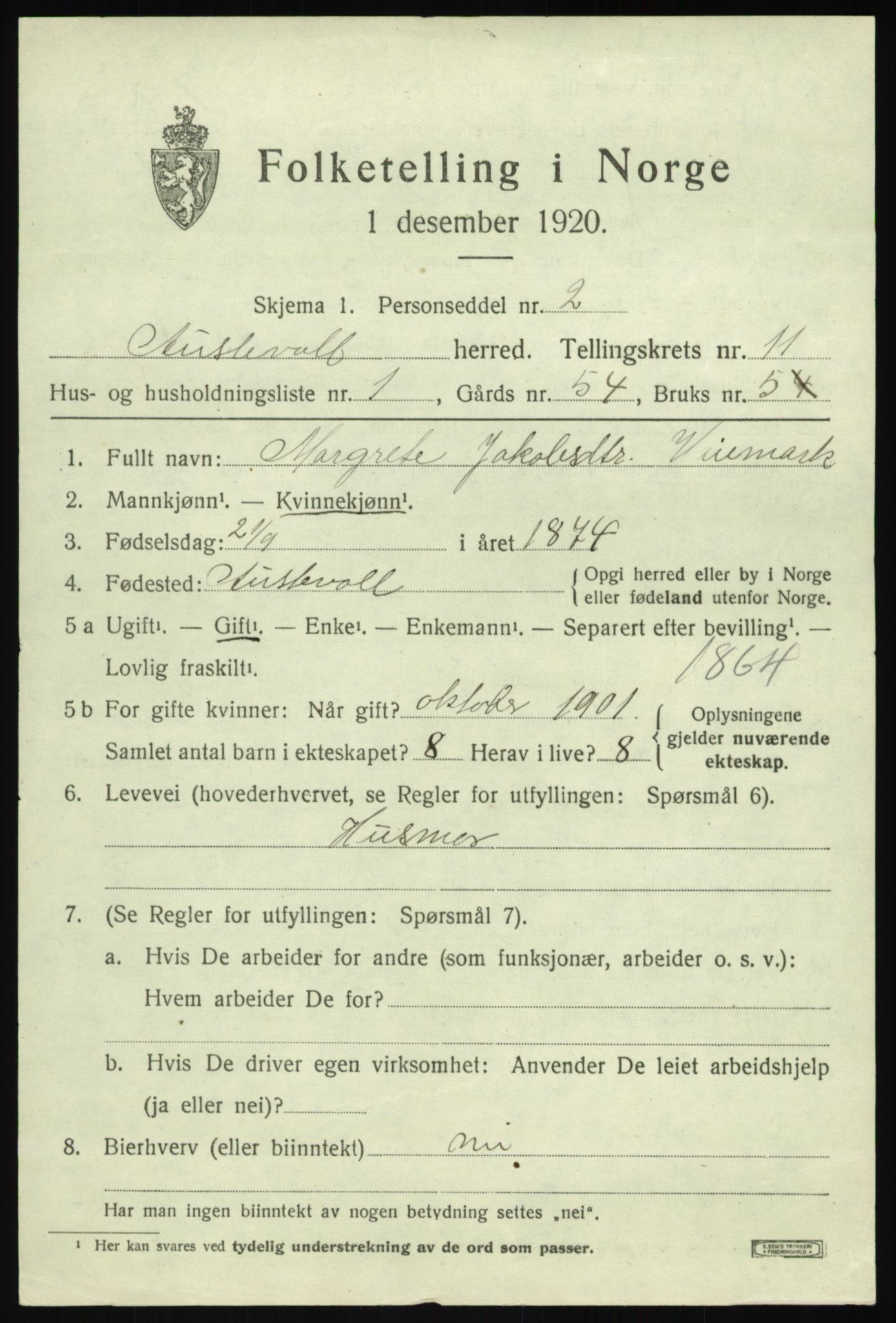 SAB, 1920 census for Austevoll, 1920, p. 6034