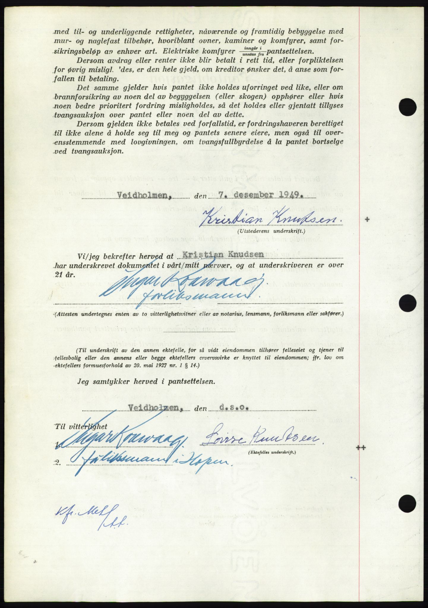 Nordmøre sorenskriveri, AV/SAT-A-4132/1/2/2Ca: Mortgage book no. B103, 1949-1950, Diary no: : 3603/1949