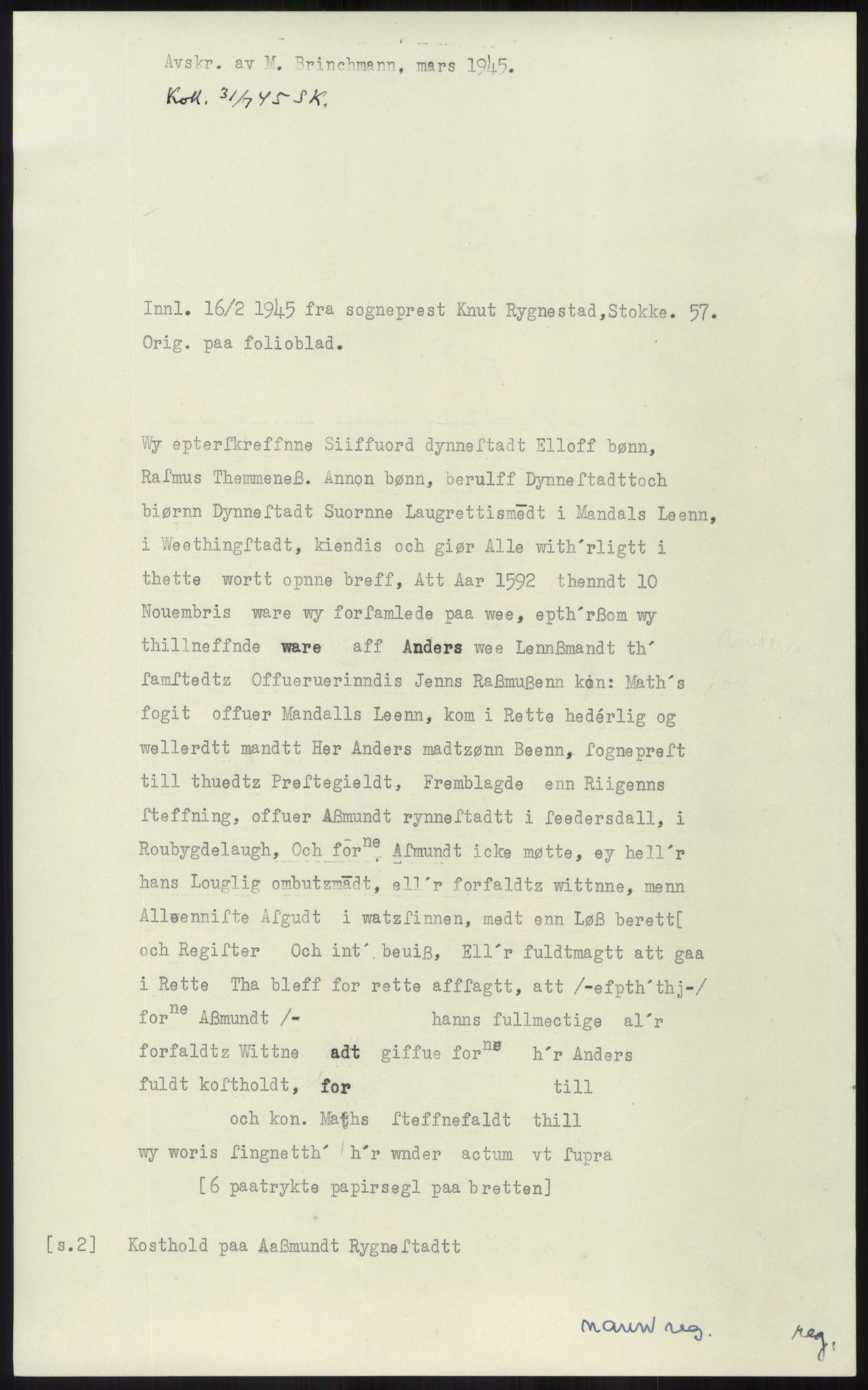 Samlinger til kildeutgivelse, Diplomavskriftsamlingen, RA/EA-4053/H/Ha, p. 1608