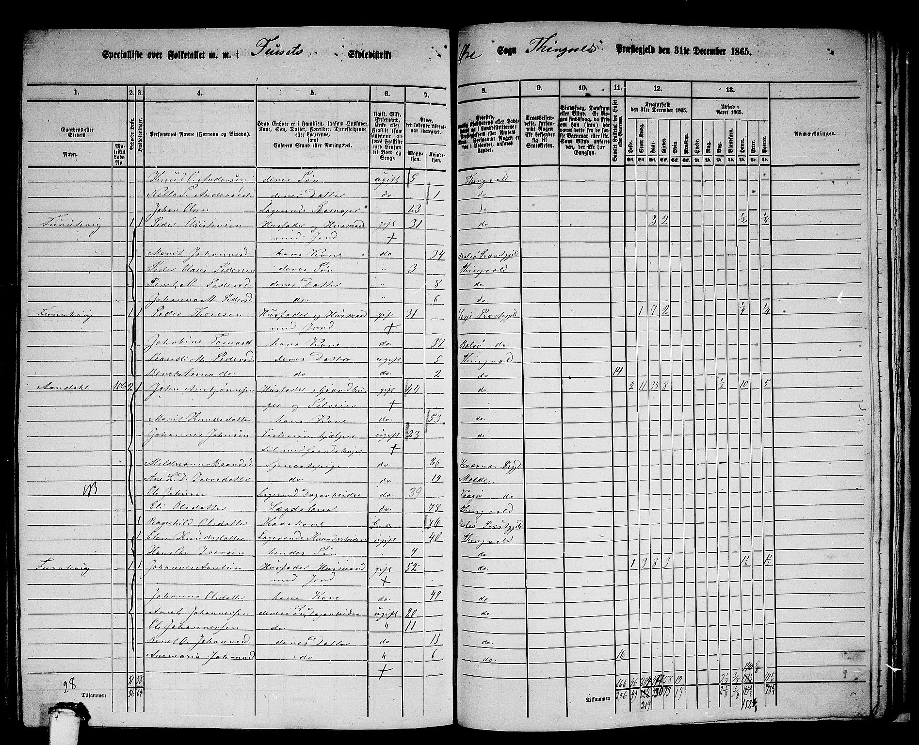 RA, 1865 census for Tingvoll, 1865, p. 219