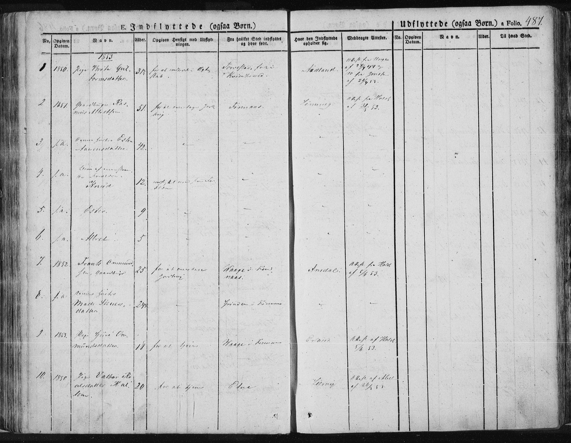 Tysvær sokneprestkontor, AV/SAST-A -101864/H/Ha/Haa/L0001: Parish register (official) no. A 1.2, 1831-1856, p. 487