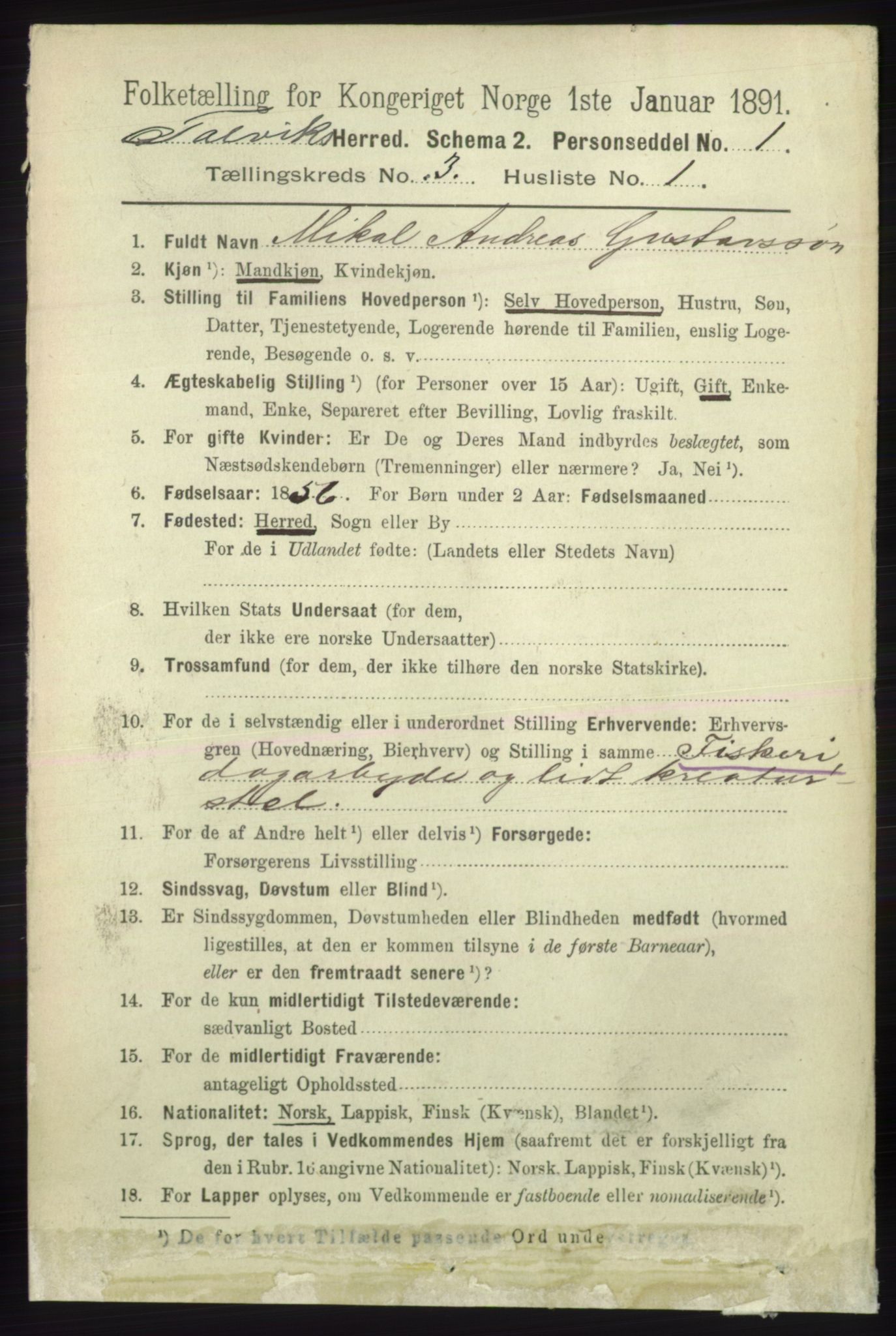 RA, 1891 census for 2013 Talvik, 1891, p. 723