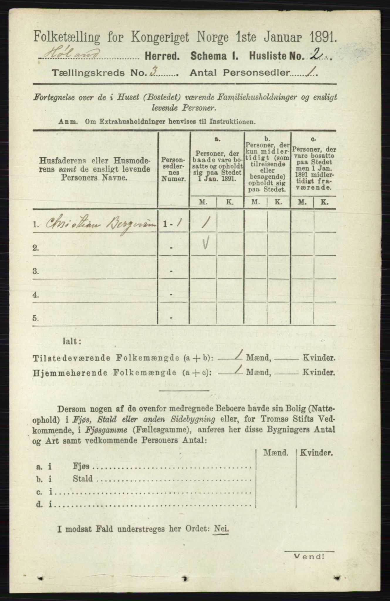 RA, 1891 census for 0221 Høland, 1891, p. 1619