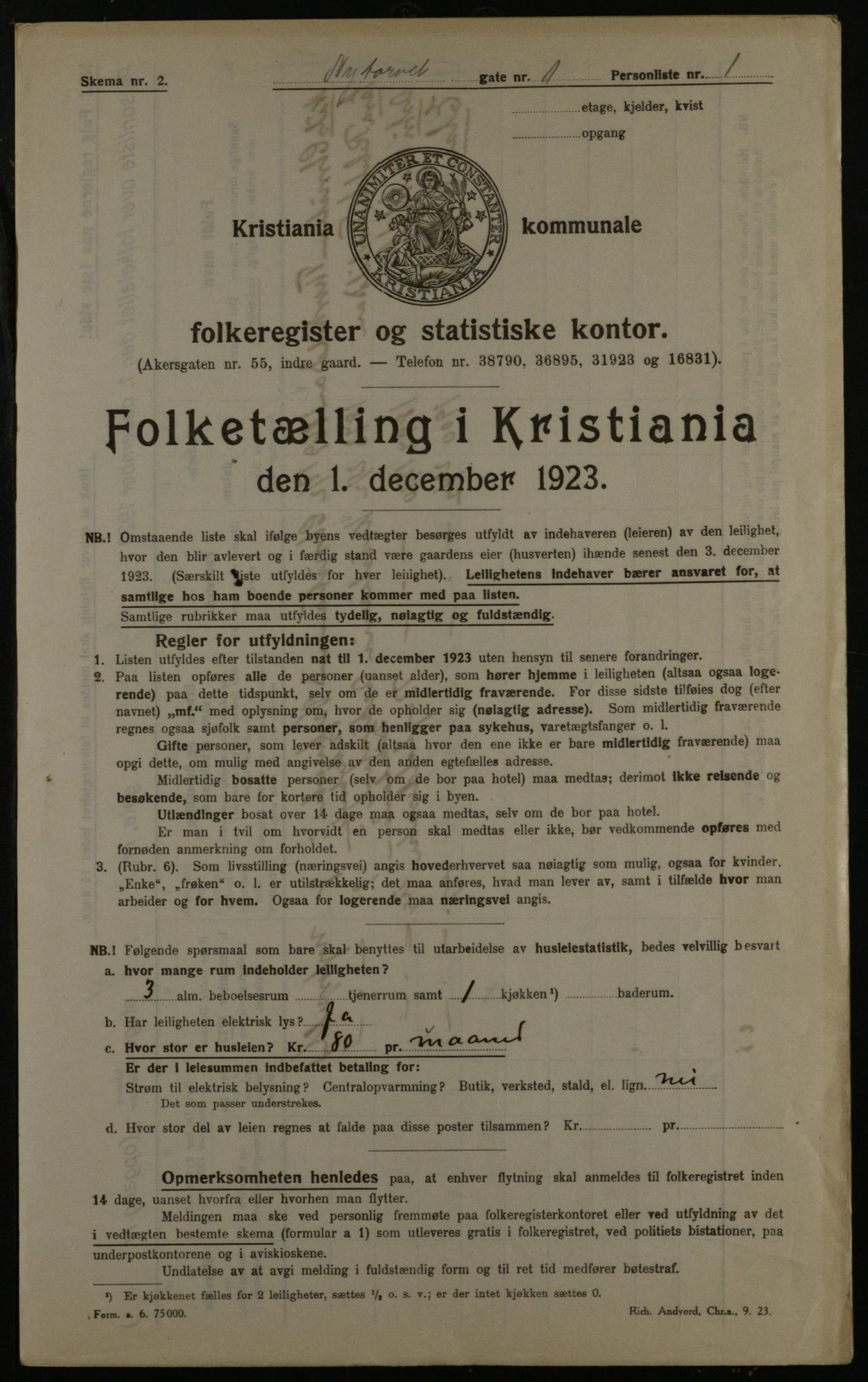 OBA, Municipal Census 1923 for Kristiania, 1923, p. 81310