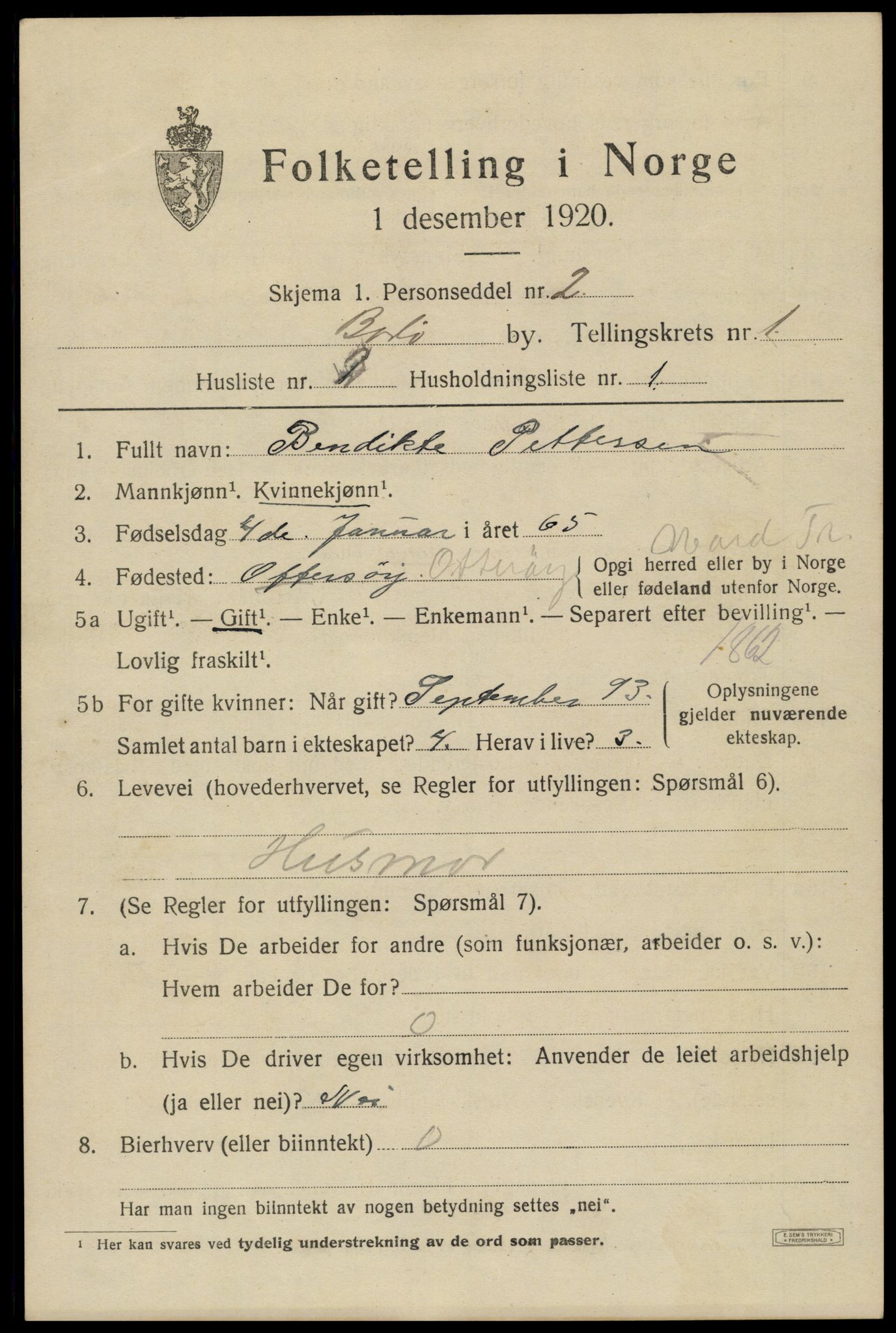 SAT, 1920 census for Bodø, 1920, p. 3295