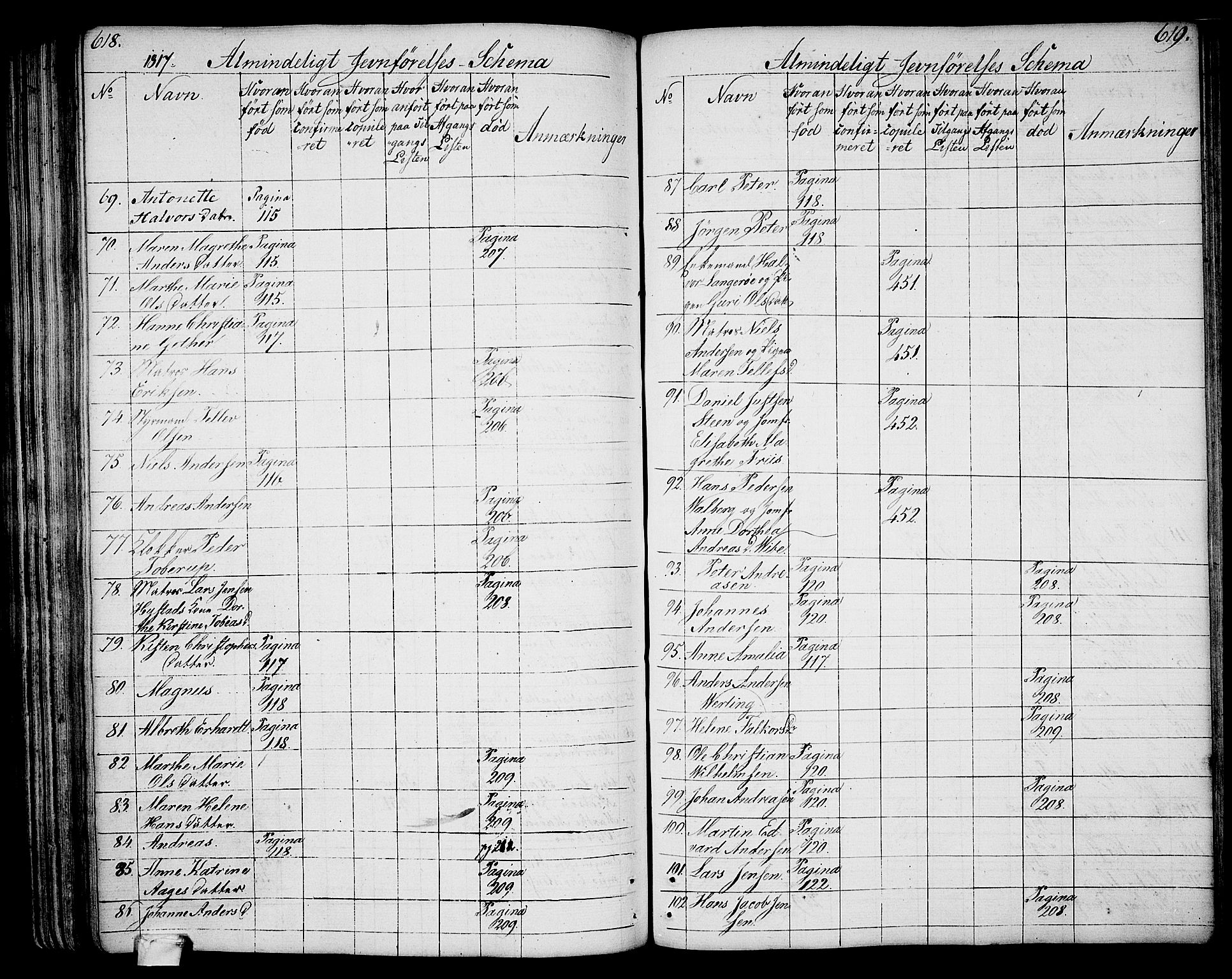 Larvik kirkebøker, SAKO/A-352/G/Ga/L0002: Parish register (copy) no. I 2, 1807-1830, p. 618-619