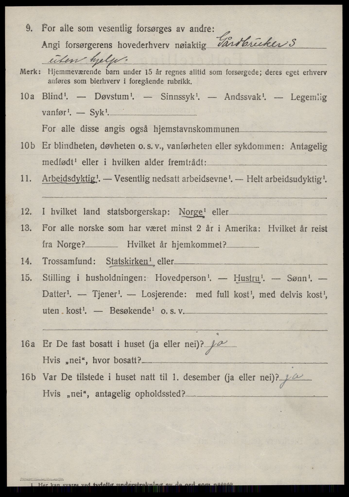 SAT, 1920 census for Grytten, 1920, p. 4165