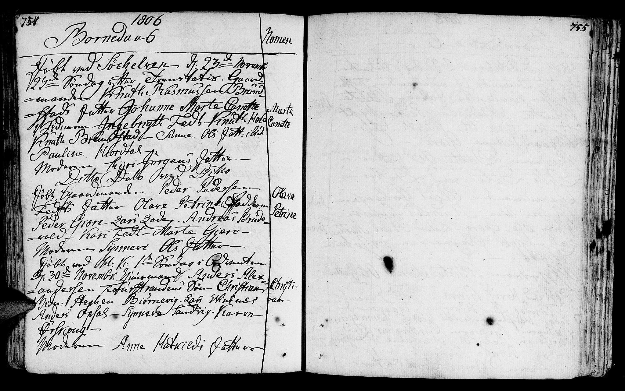 Ministerialprotokoller, klokkerbøker og fødselsregistre - Møre og Romsdal, AV/SAT-A-1454/522/L0308: Parish register (official) no. 522A03, 1773-1809, p. 754-755