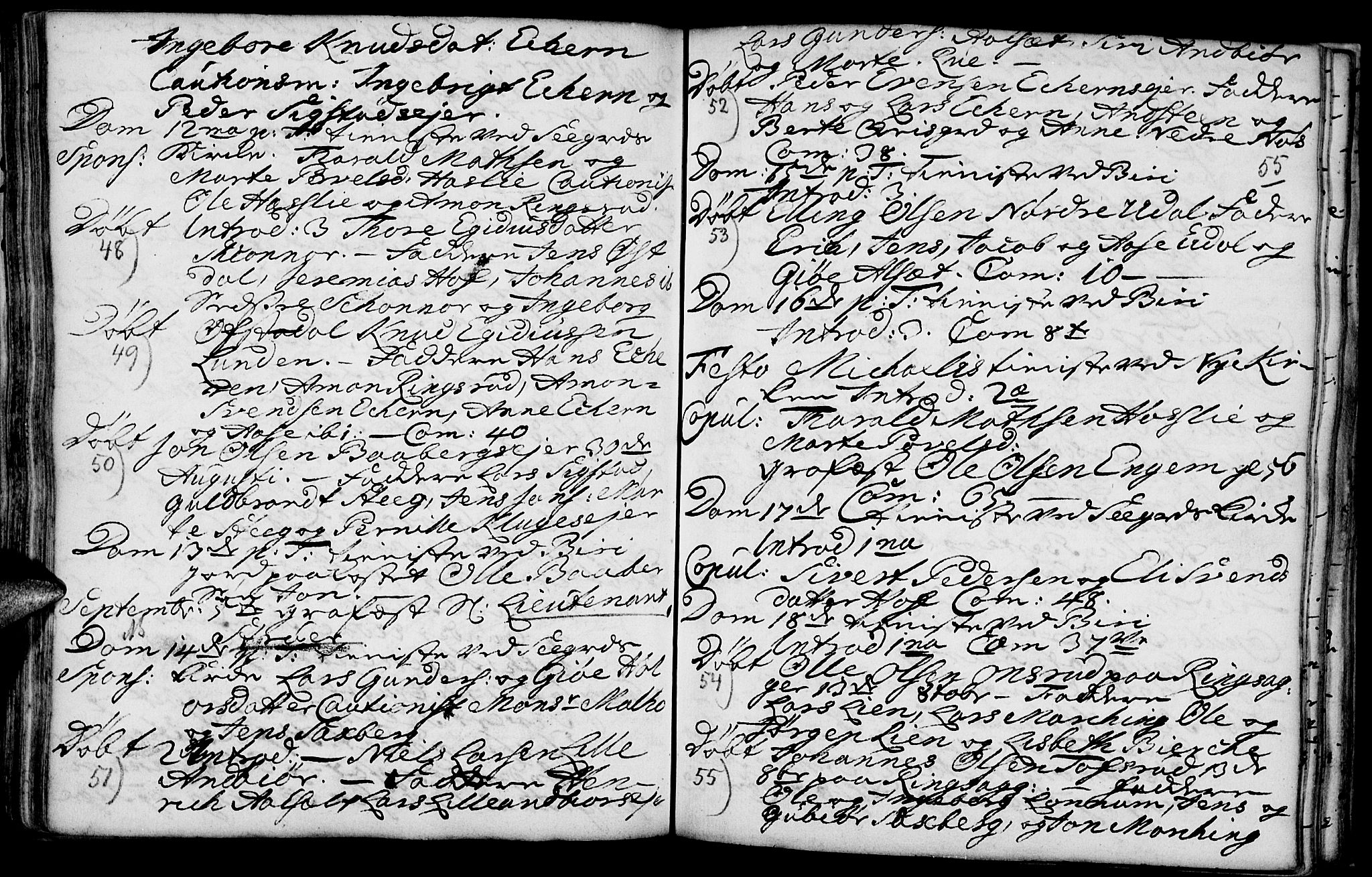 Biri prestekontor, AV/SAH-PREST-096/H/Ha/Haa/L0001: Parish register (official) no. 1, 1730-1754, p. 55