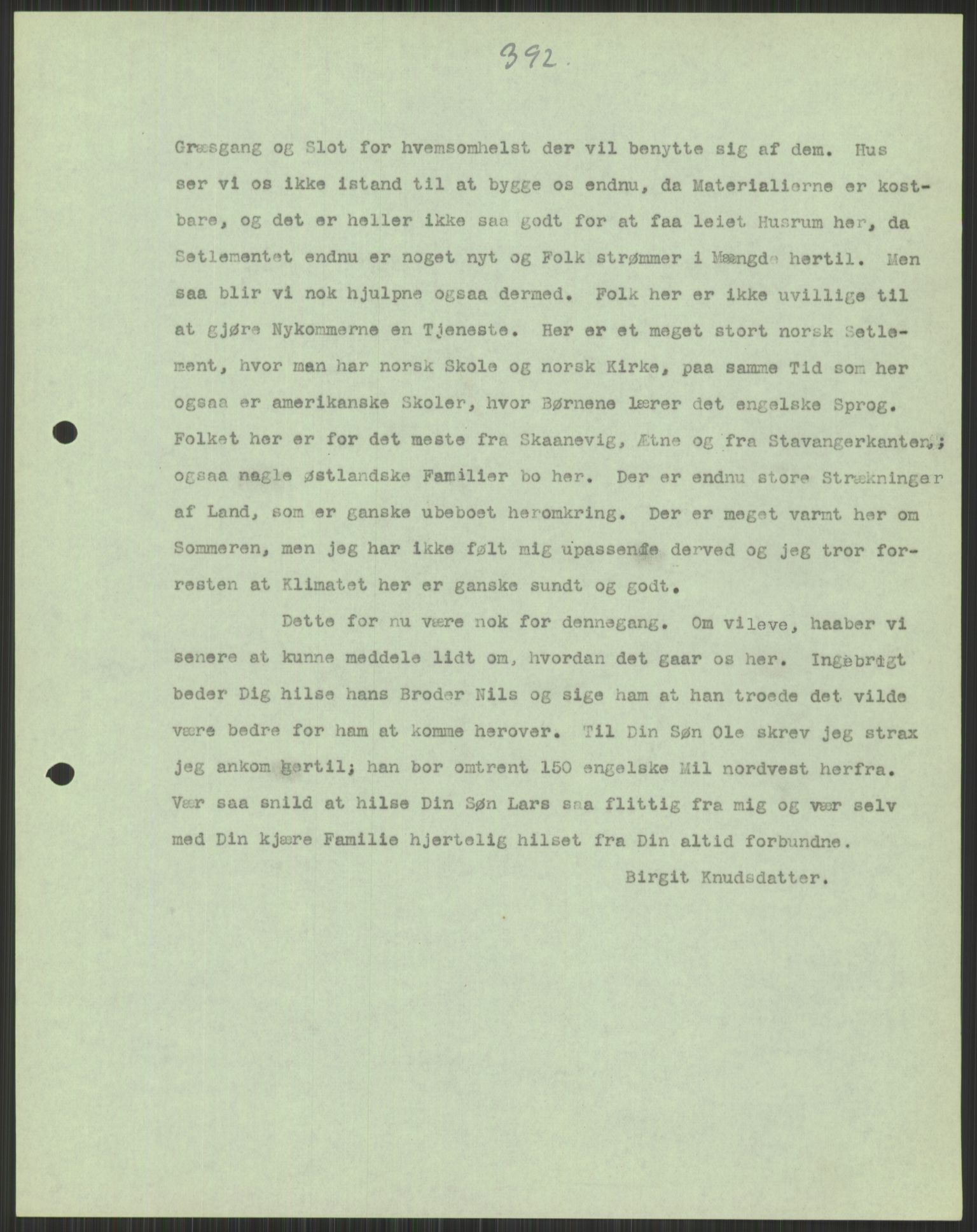 Samlinger til kildeutgivelse, Amerikabrevene, AV/RA-EA-4057/F/L0037: Arne Odd Johnsens amerikabrevsamling I, 1855-1900, p. 879