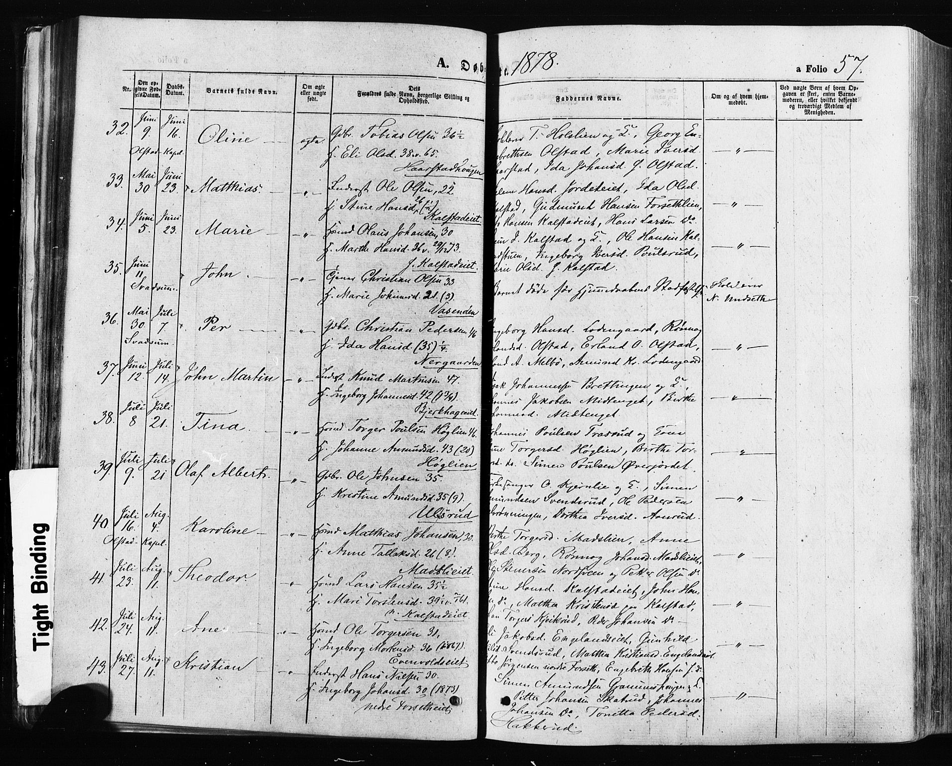 Gausdal prestekontor, AV/SAH-PREST-090/H/Ha/Haa/L0010: Parish register (official) no. 10, 1867-1886, p. 57