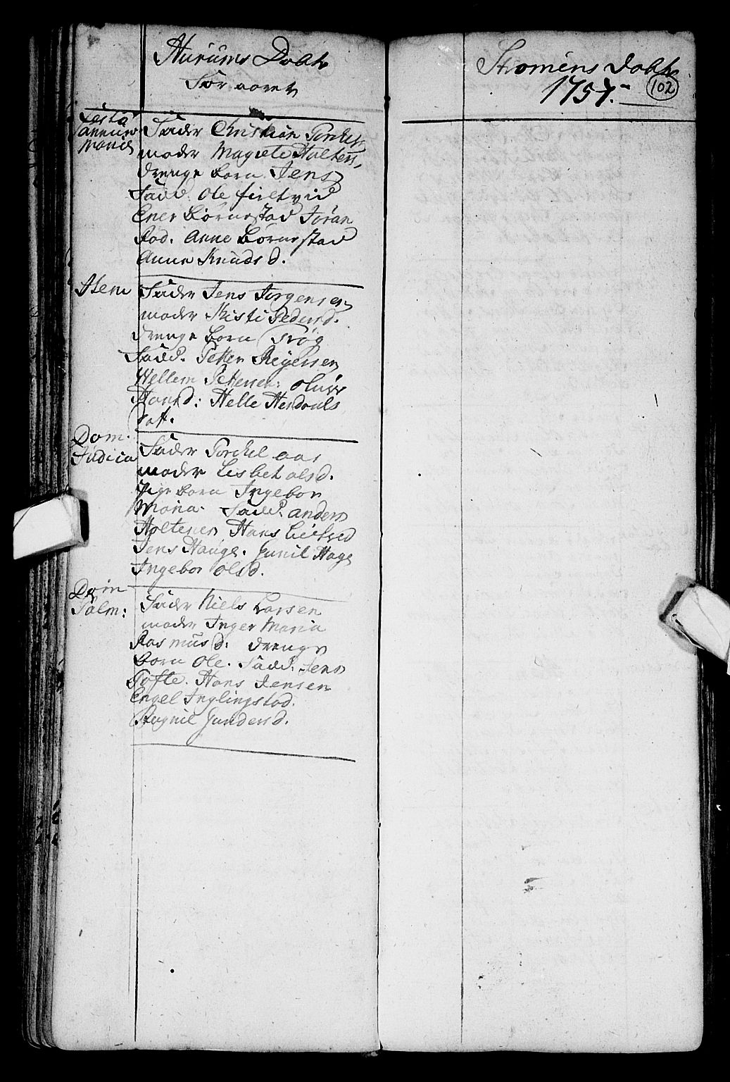 Hurum kirkebøker, SAKO/A-229/F/Fa/L0002: Parish register (official) no. 2, 1733-1757, p. 102