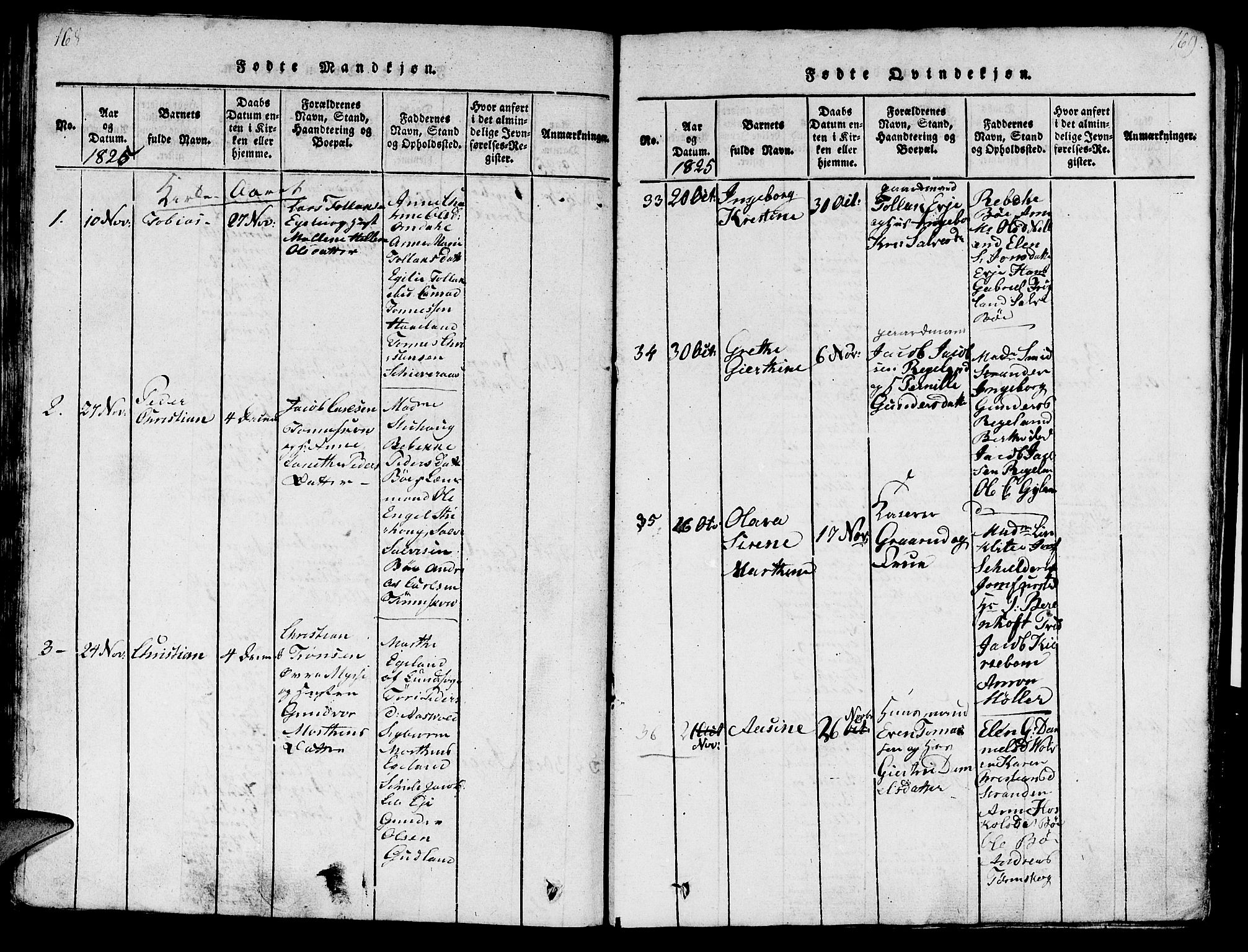 Sokndal sokneprestkontor, AV/SAST-A-101808: Parish register (official) no. A 6, 1815-1826, p. 168-169