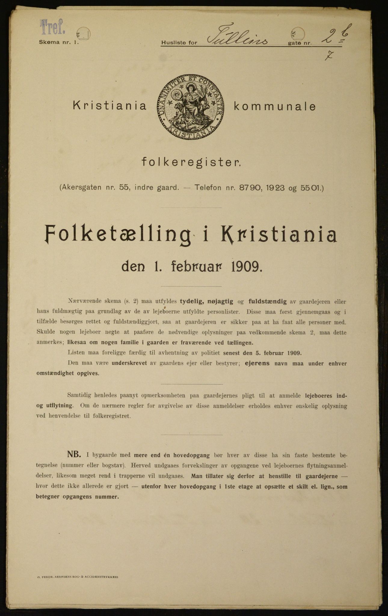 OBA, Municipal Census 1909 for Kristiania, 1909, p. 106377