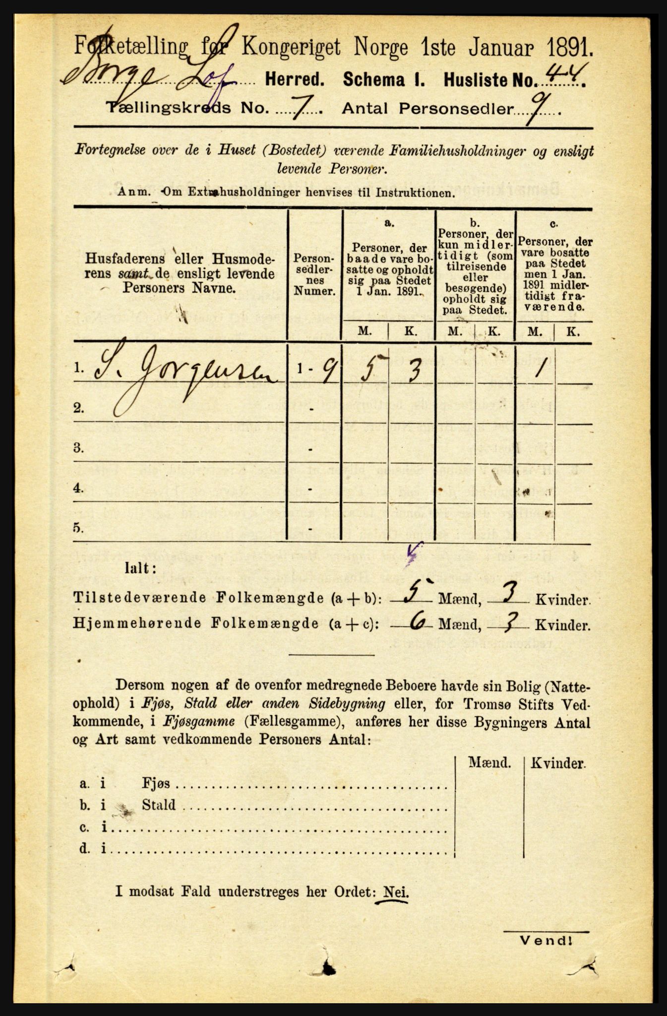 RA, 1891 census for 1862 Borge, 1891, p. 4412