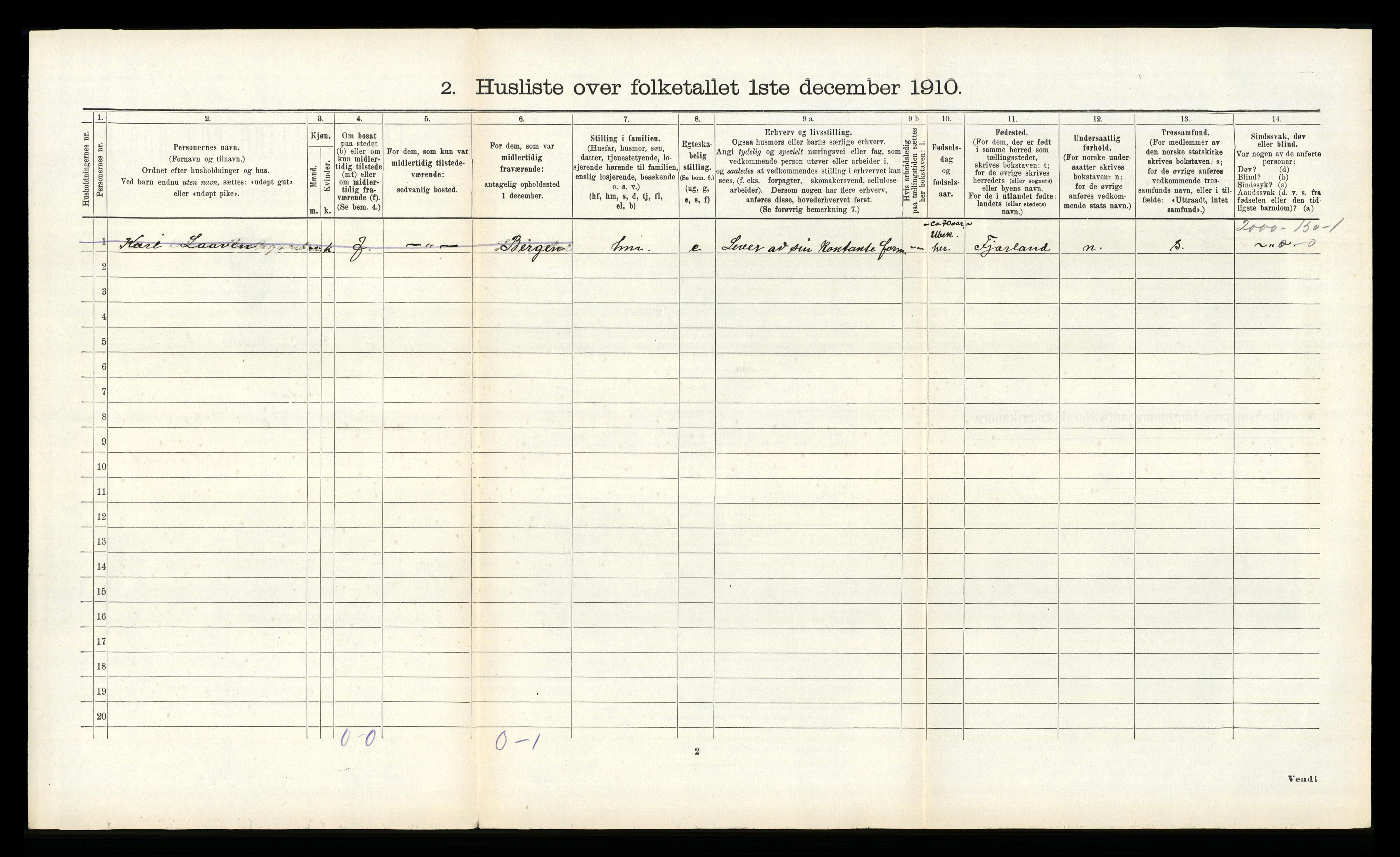 RA, 1910 census for Årdal, 1910, p. 177